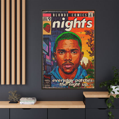 Frank Ocean -Nights - Matte Canvas, Framed (Multi-color)