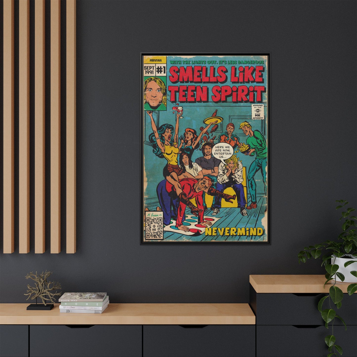 Nirvana - Smells Like Teen Spirit -  Gallery Canvas Wraps, Vertical Frame