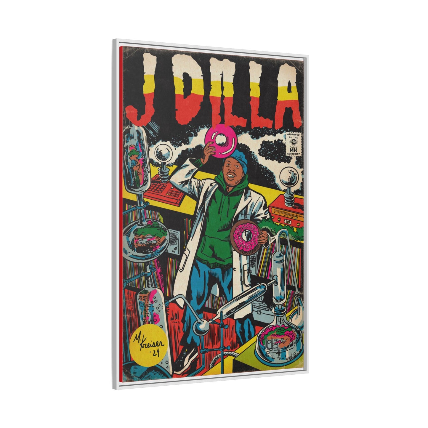 J Dilla - Comic Book Art - Gallery Canvas Wraps, Vertical Frame