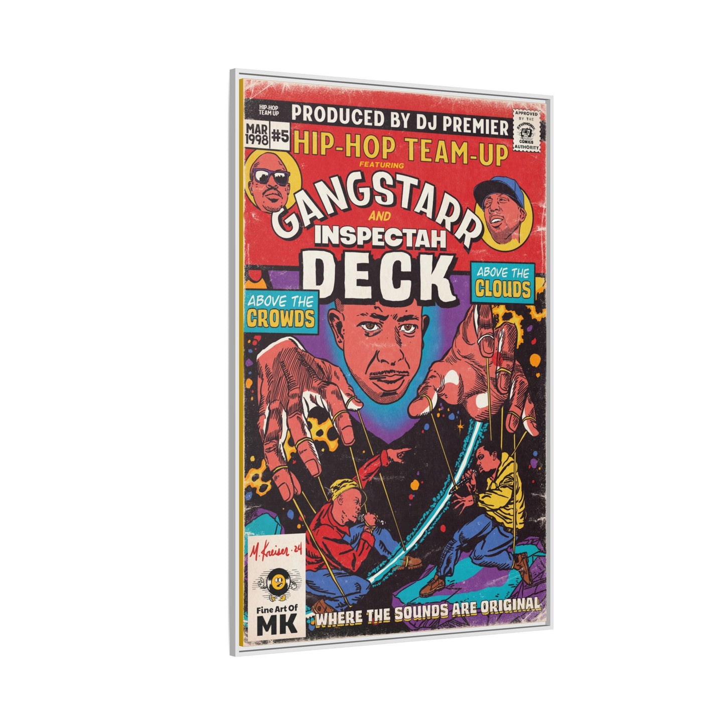 Gang Starr & Inspectah Deck - Above The Clouds - Gallery Canvas Wraps, Vertical Frame