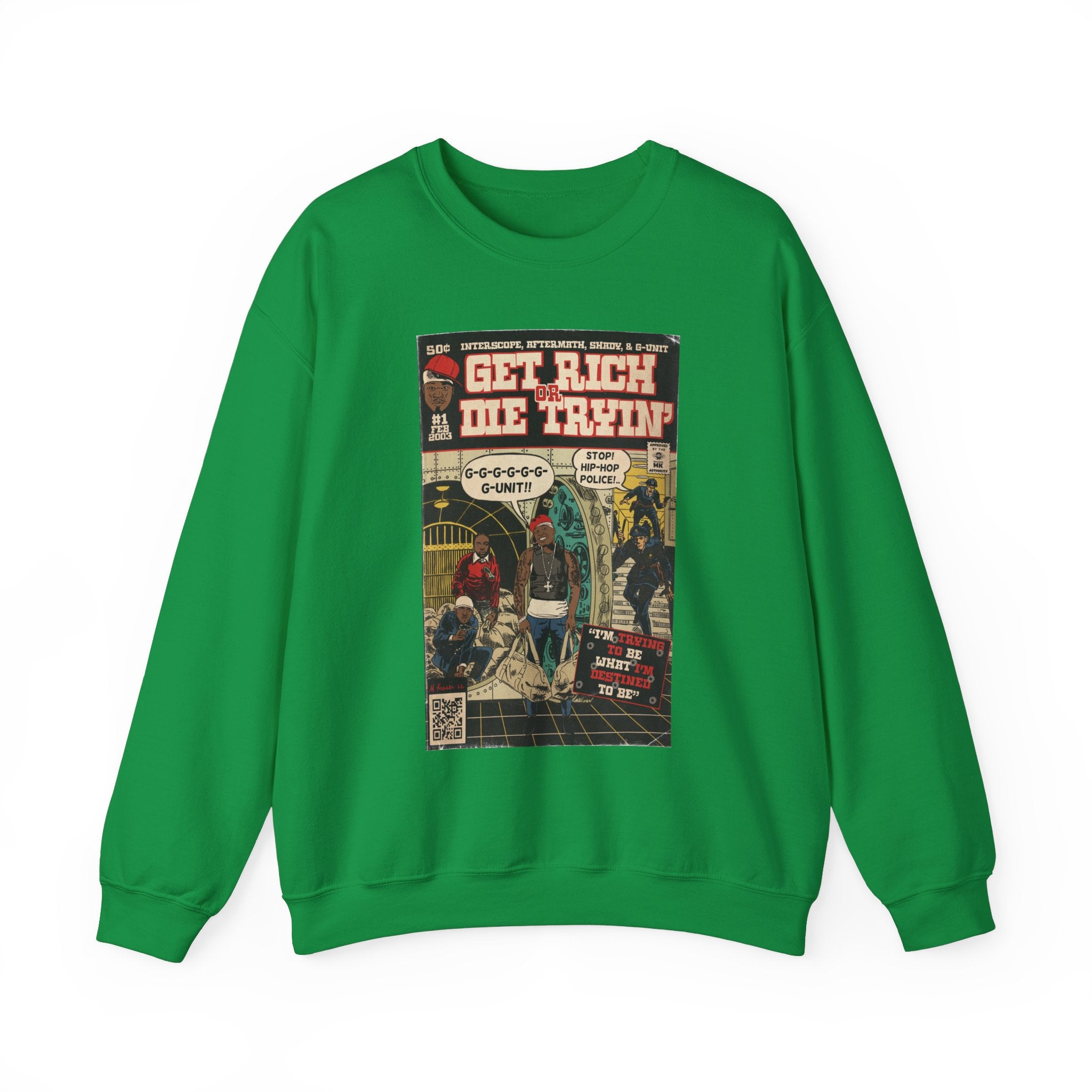 Get Rich Or Die Tryin - Comic Art - Unisex Heavy Blend™ Crewneck Sweatshirt