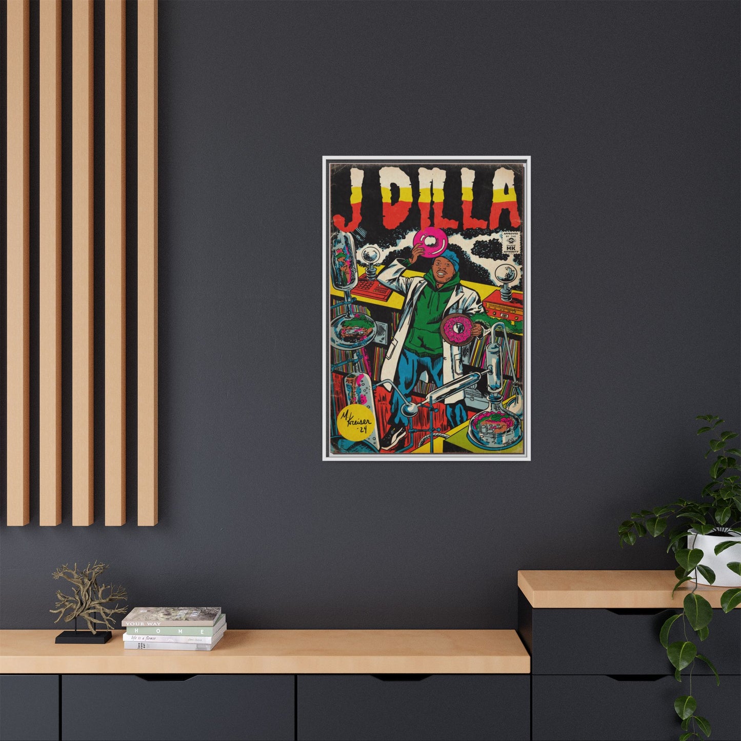 J Dilla - Comic Book Art - Gallery Canvas Wraps, Vertical Frame
