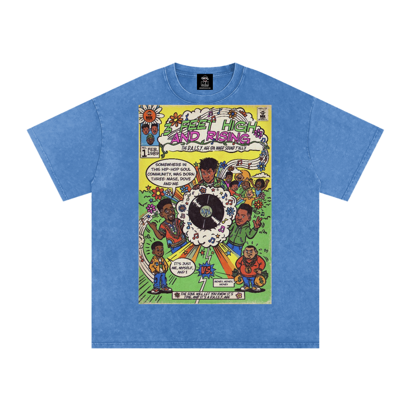 3 Feet High & Rising - Snow Washed Oversized Cotton T-Shirt