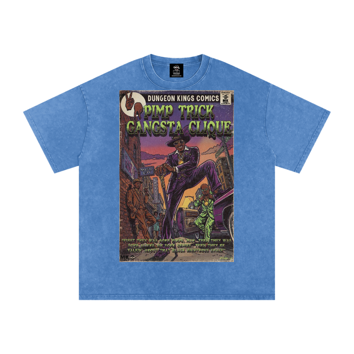 Pimp Trick Gangsta Clique - Snow Washed Oversized Cotton T-Shirt