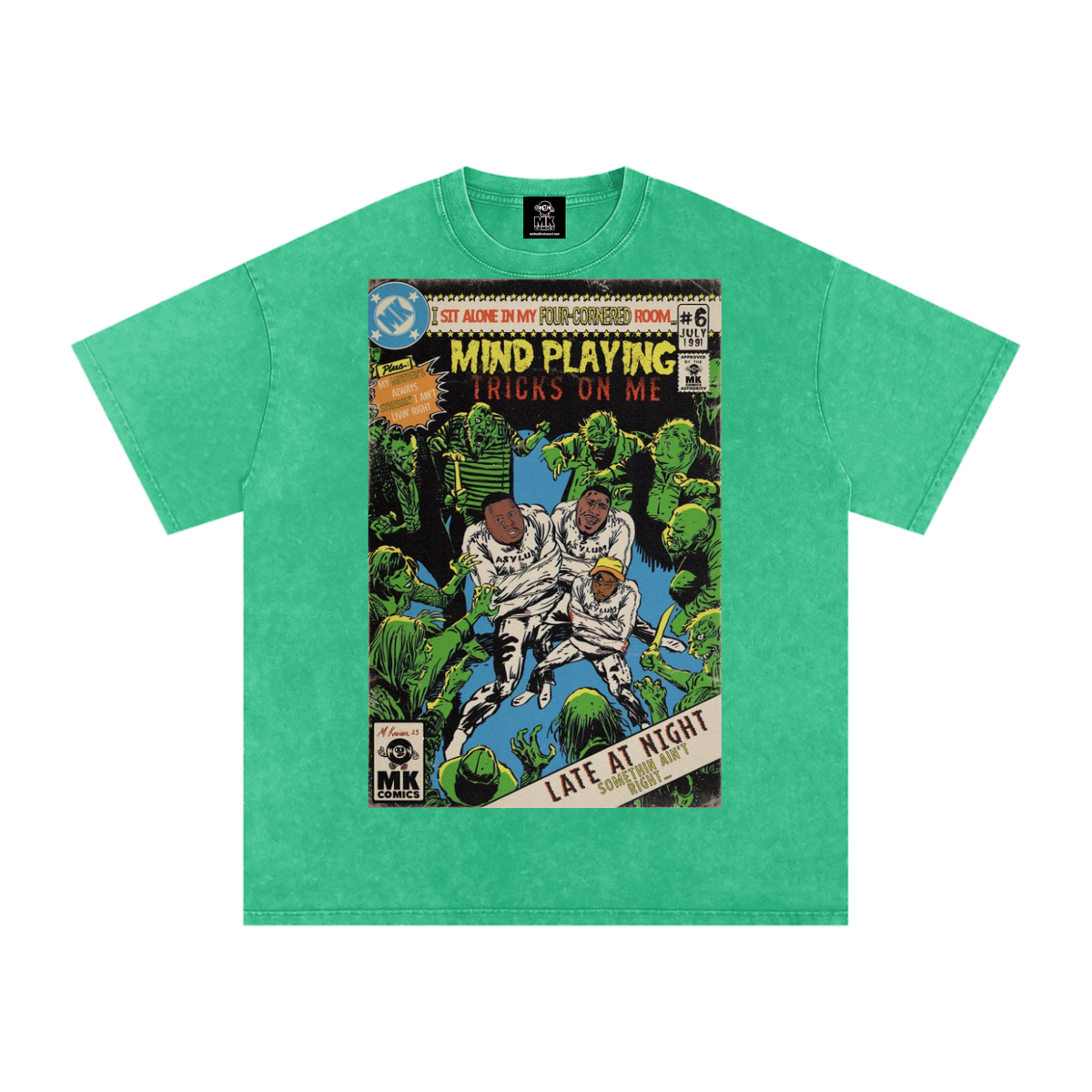 Mind Playing Tricks on Me - Snow Washed Oversized Cotton T-Shirt