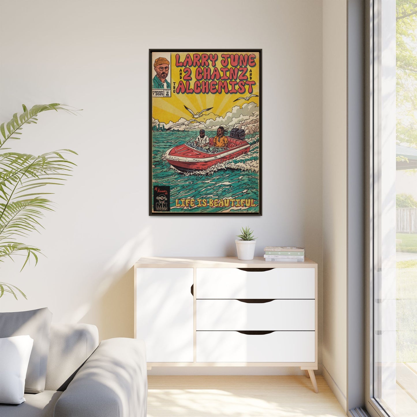 Life is Beautiful - Matte Canvas, Framed (Multi-color)
