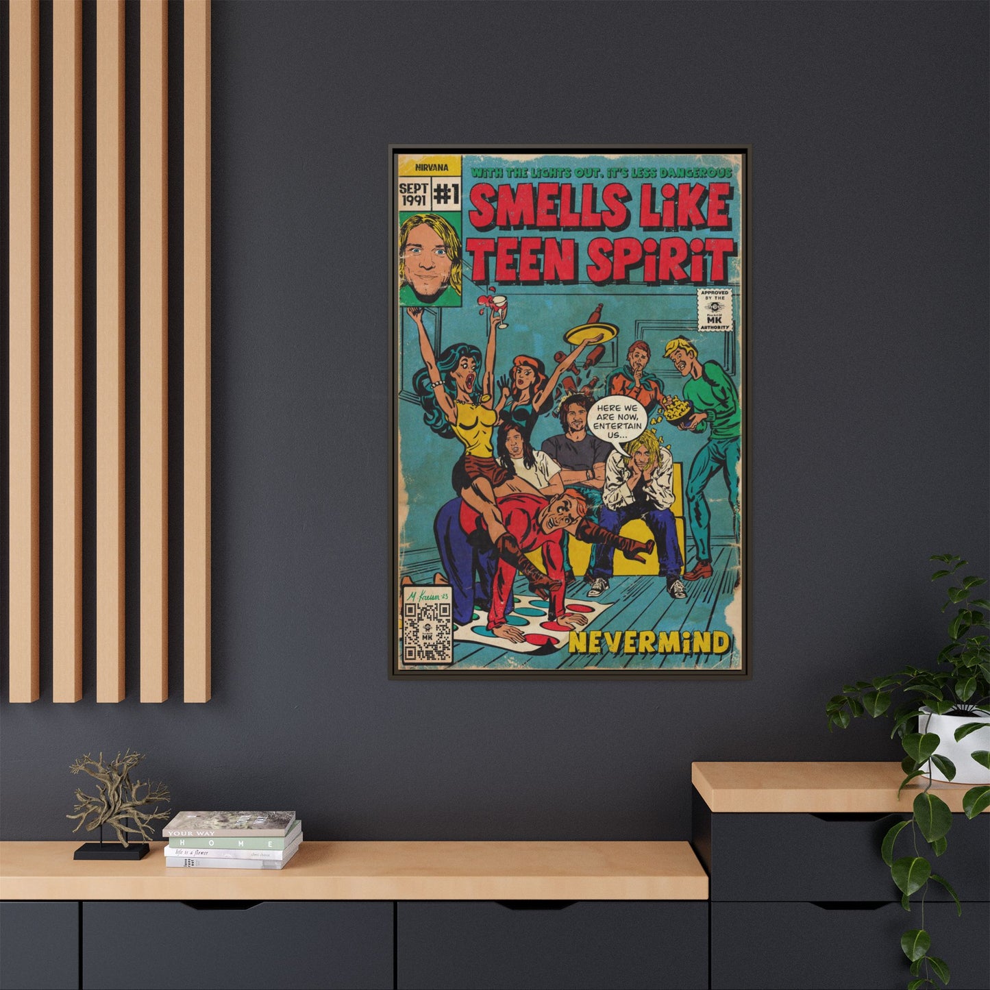 Nirvana - Smells Like Teen Spirit -  Gallery Canvas Wraps, Vertical Frame