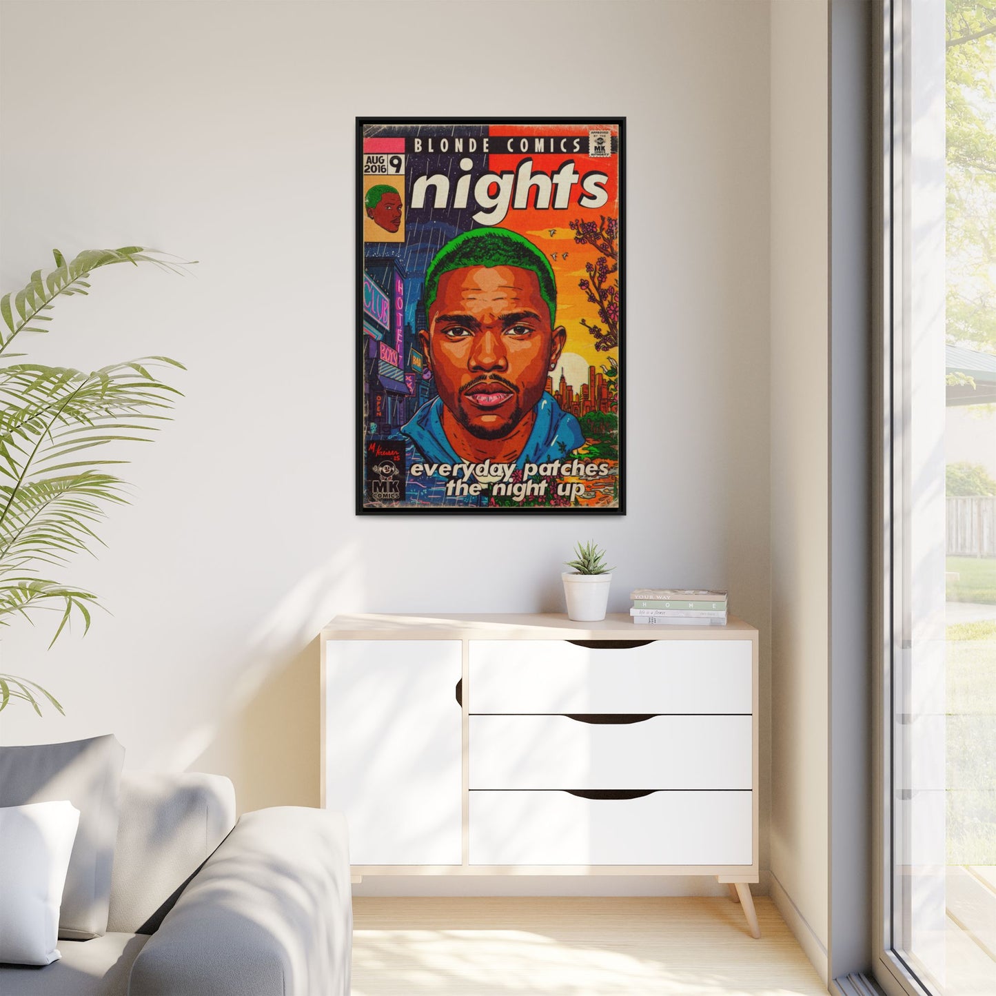 Frank Ocean -Nights - Matte Canvas, Framed (Multi-color)