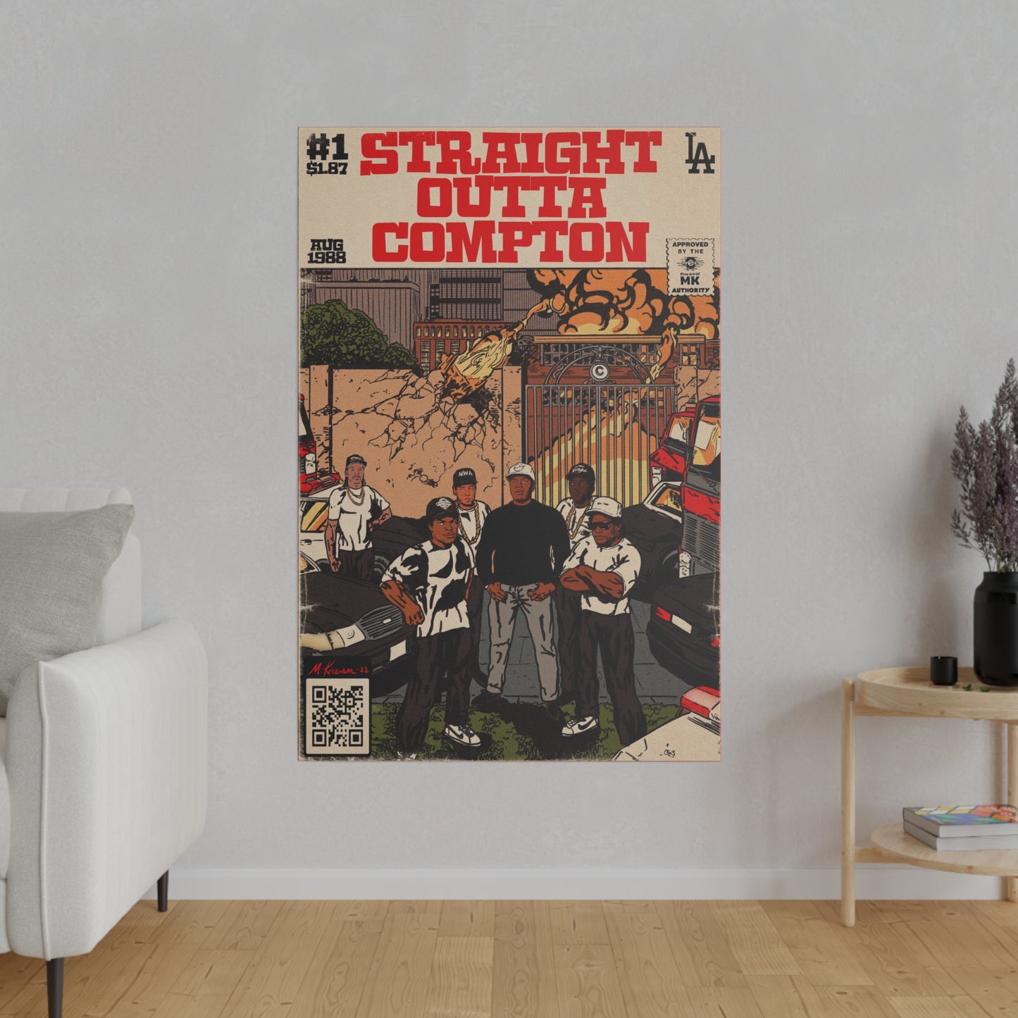 NWA - Straight Outta Compton - Matte Canvas, Stretched, 0.75"