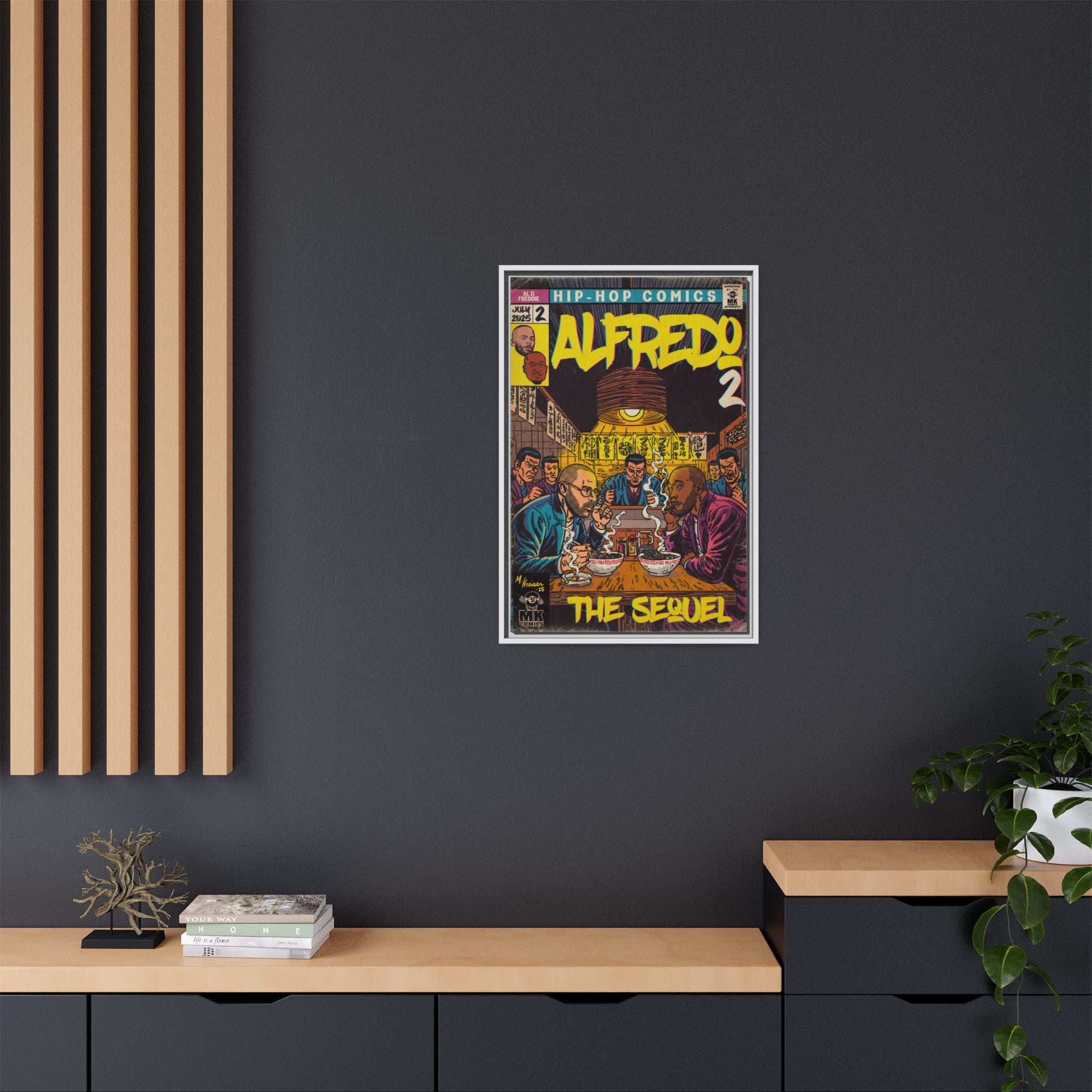 Alfredo 2 - Matte Canvas, Framed (Multi-color)