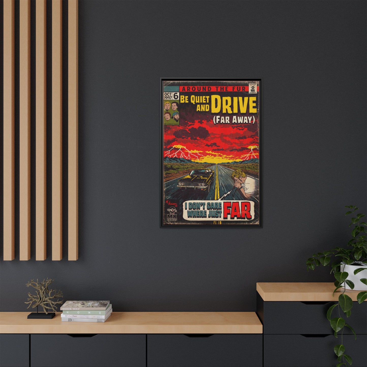 Be Quiet and Drive - Matte Canvas, Framed (Multi-color)