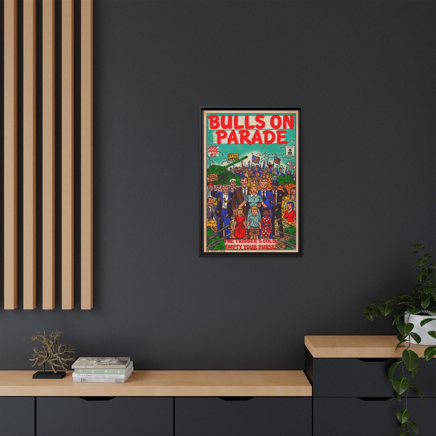 Bulls Parade -Matte Canvas, Framed (Multi-color)