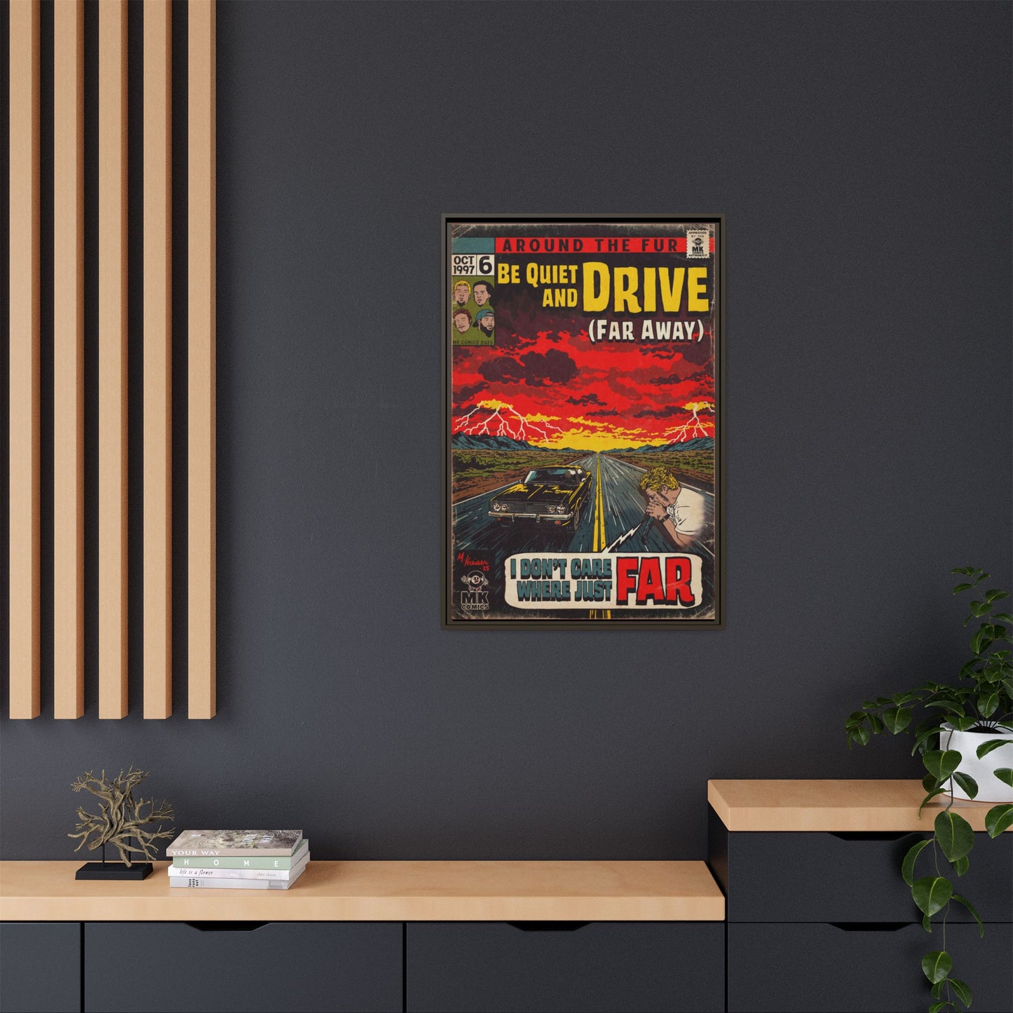 Be Quiet and Drive - Matte Canvas, Framed (Multi-color)