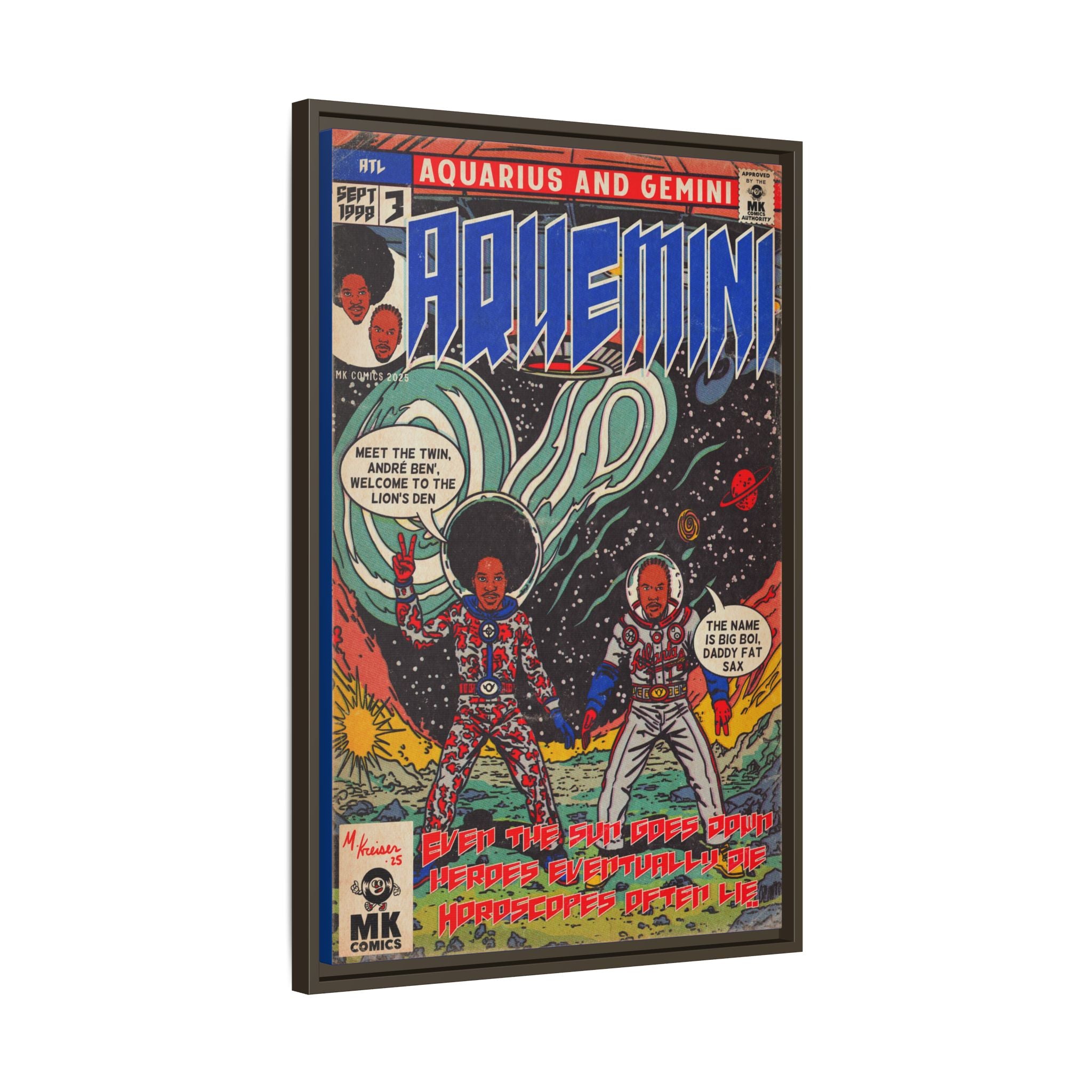 Aquemini - Comic Book Art - Matte Canvas, Framed (Multi-color)