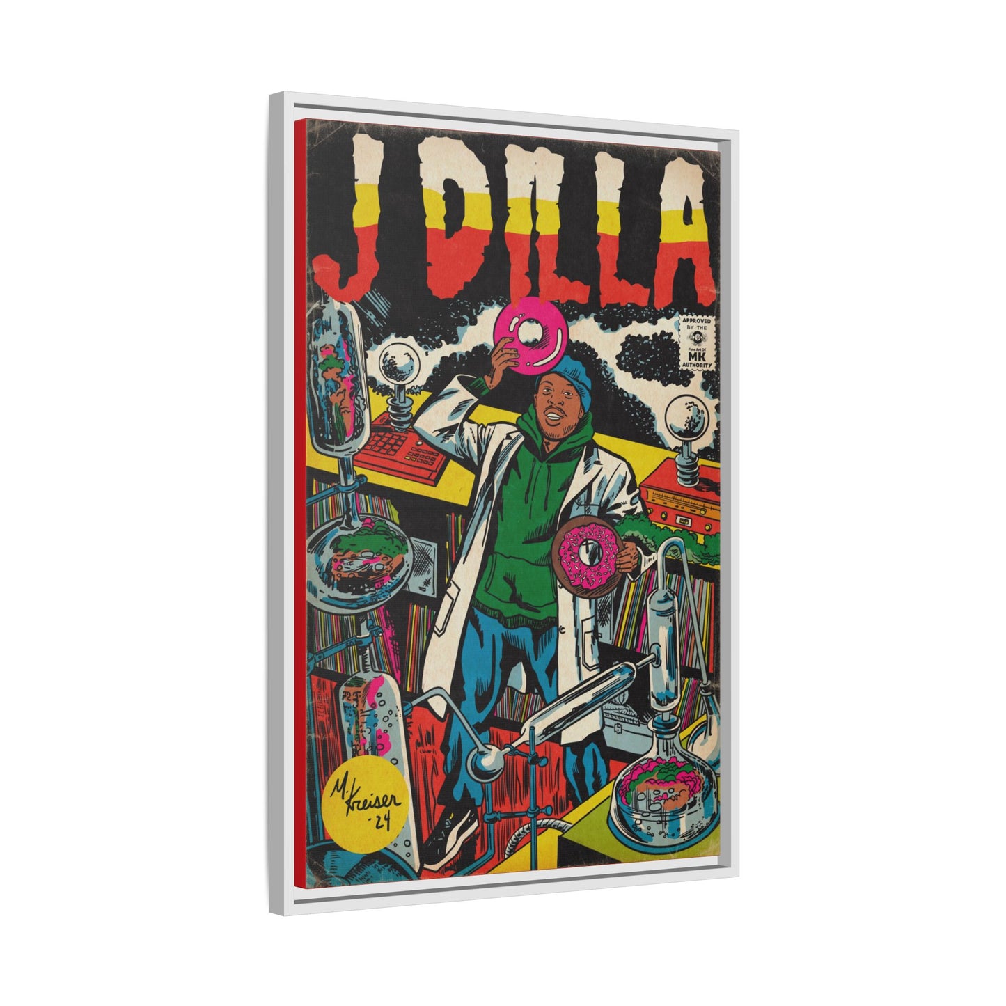 J Dilla - Comic Book Art - Gallery Canvas Wraps, Vertical Frame