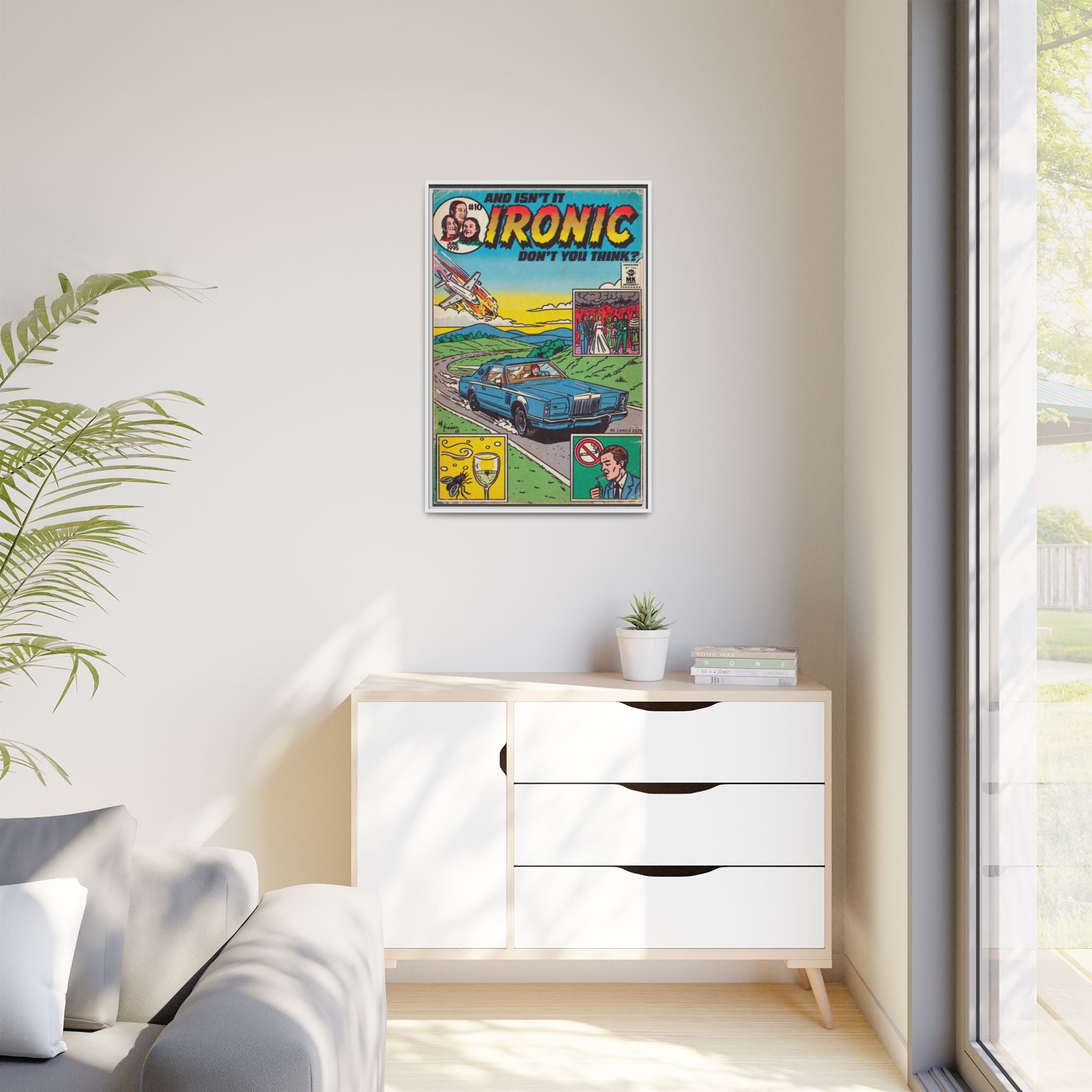 Ironic - Matte Canvas, Framed (Multi-color)