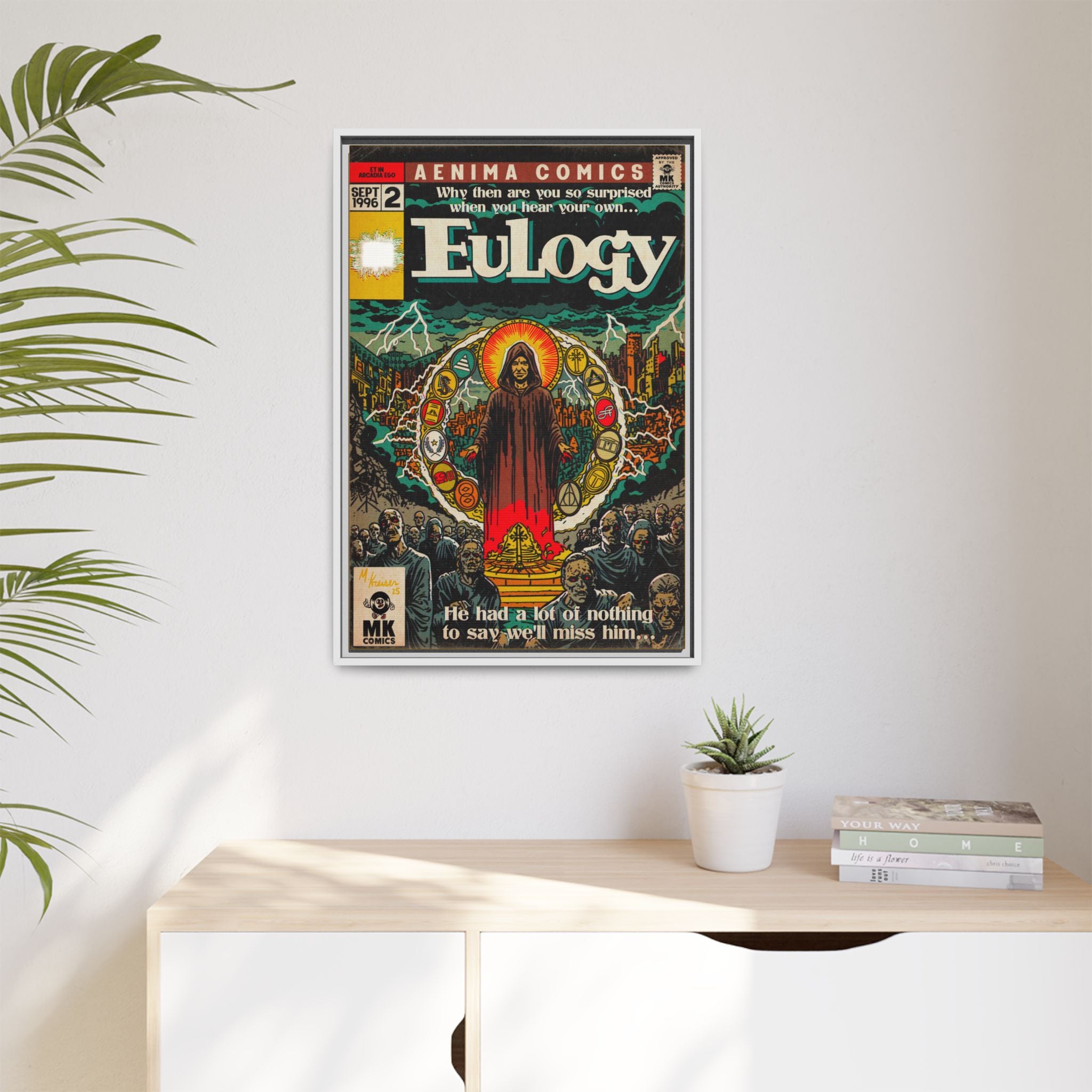 Eulogy - Matte Canvas, Framed (Multi-color)