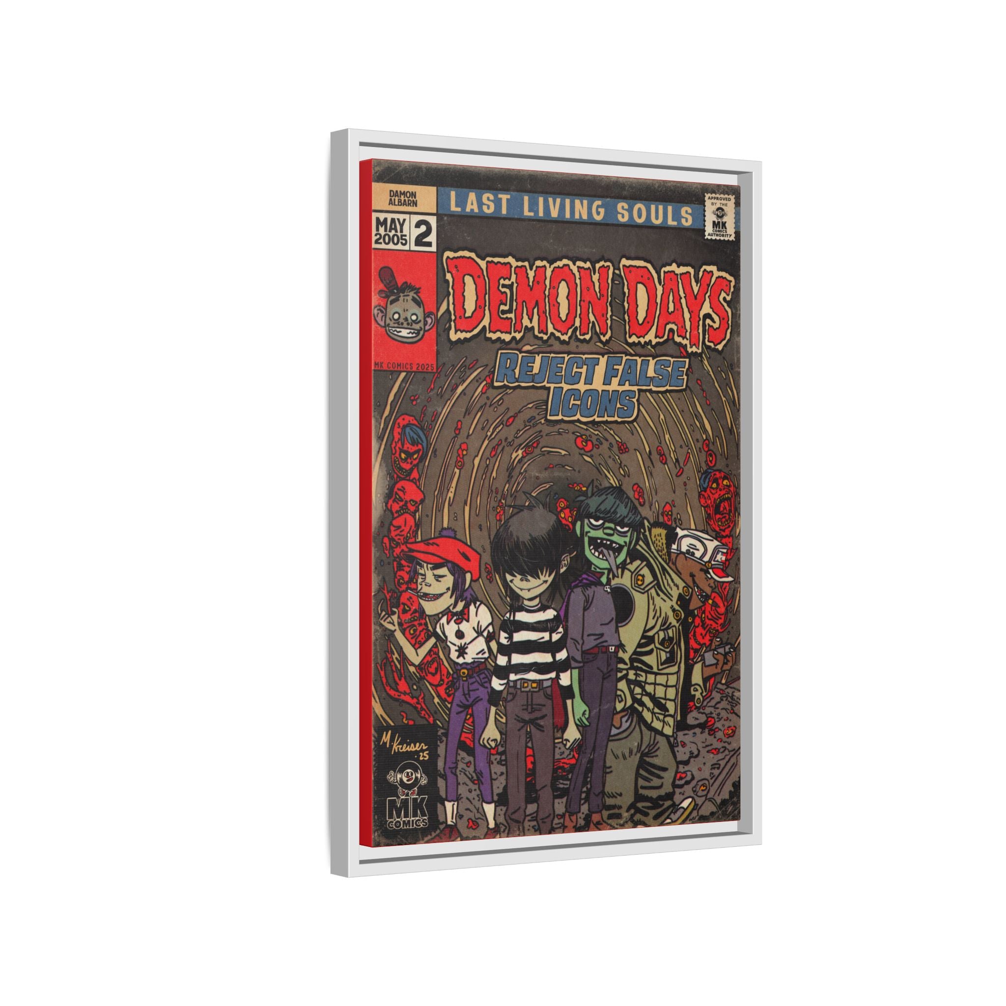 Demon Days - Matte Canvas, Framed (Multi-color)