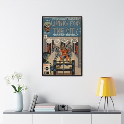Stevie Wonder - Living For The City - Gallery Canvas Wraps, Vertical Frame