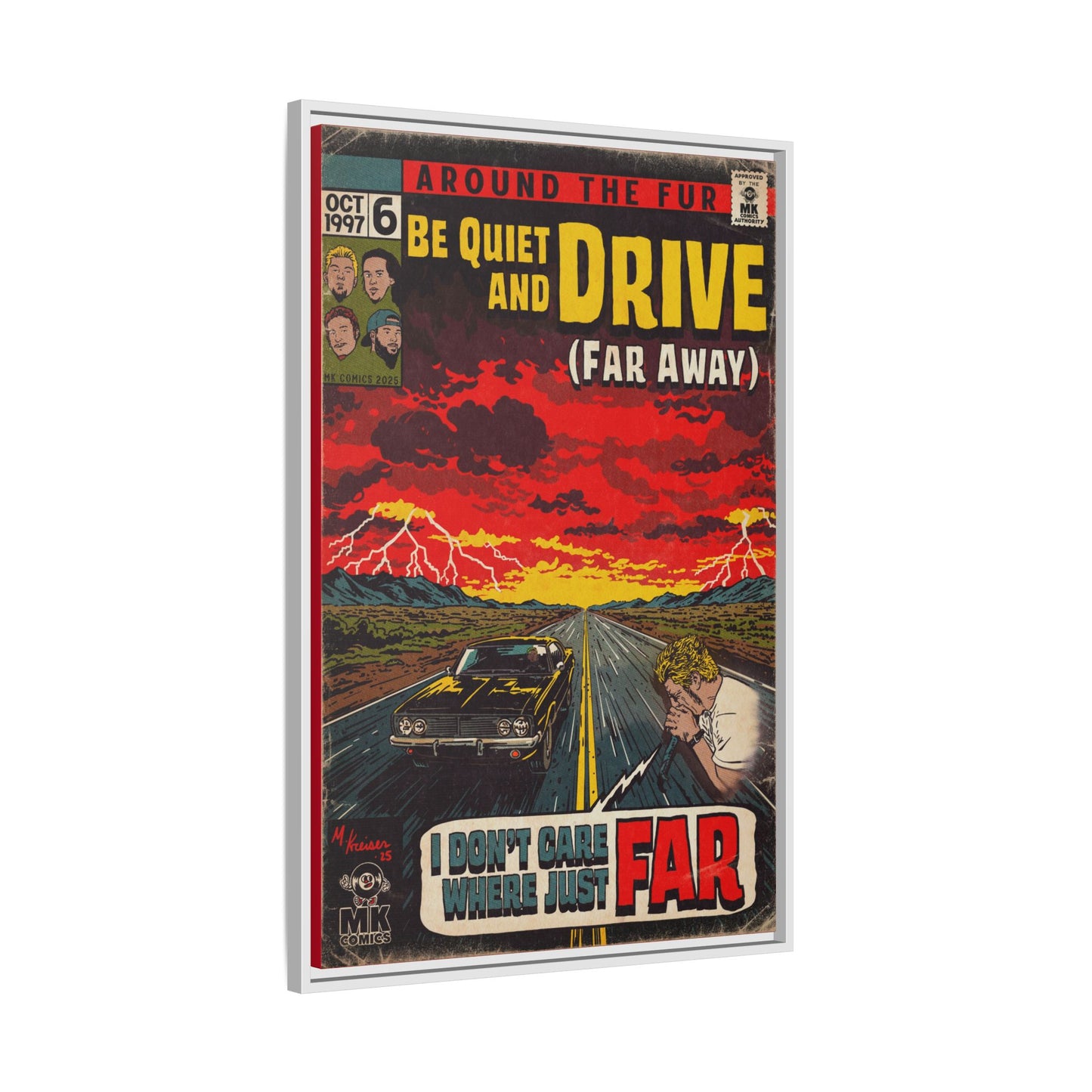 Be Quiet and Drive - Matte Canvas, Framed (Multi-color)