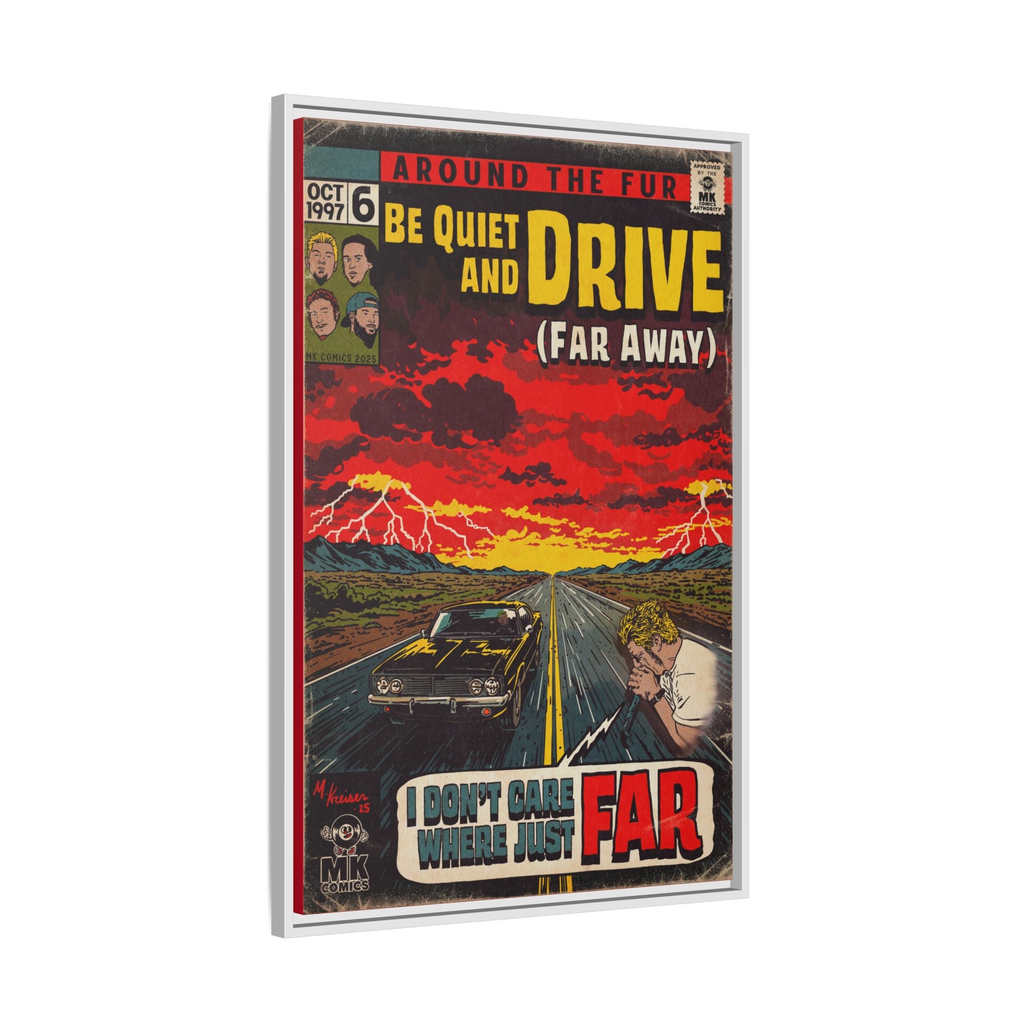Be Quiet and Drive - Matte Canvas, Framed (Multi-color)