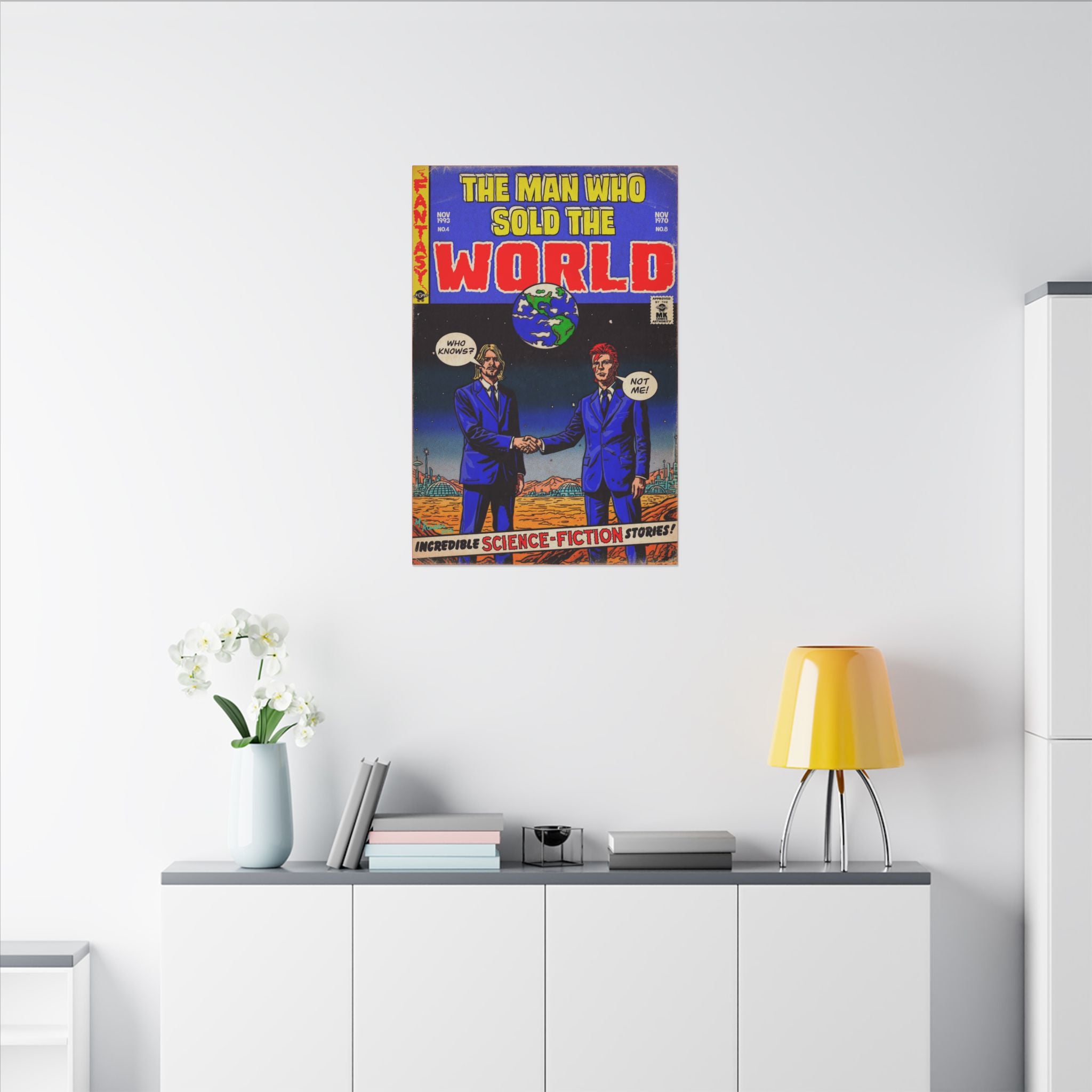 Bowie & Cobain - The Man Who Sold the World - Matte Canvas, Stretched