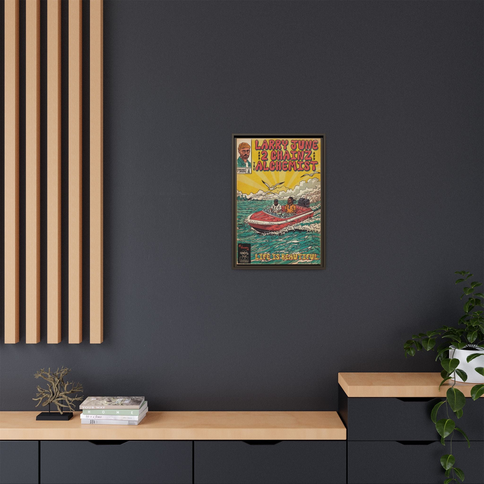 Life is Beautiful - Matte Canvas, Framed (Multi-color)