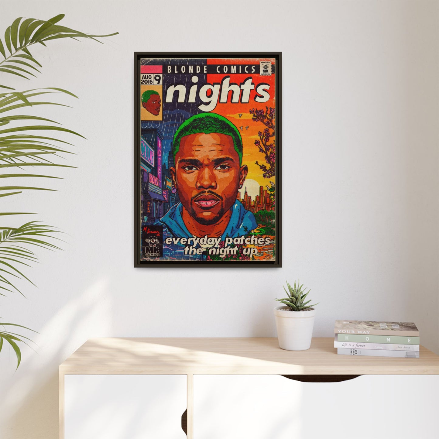 Frank Ocean -Nights - Matte Canvas, Framed (Multi-color)