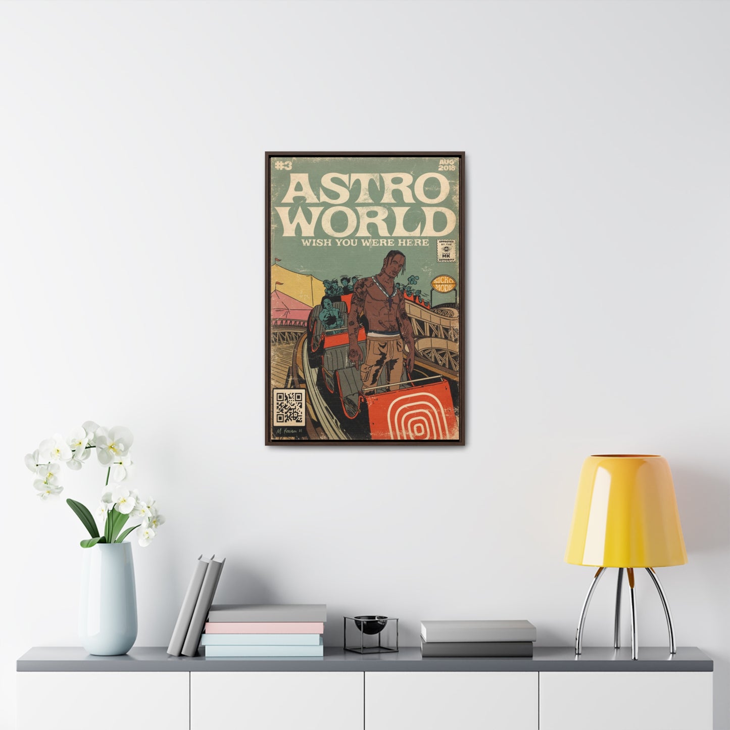 Travis Scott - Astroworld - Gallery Canvas Wraps, Vertical Frame