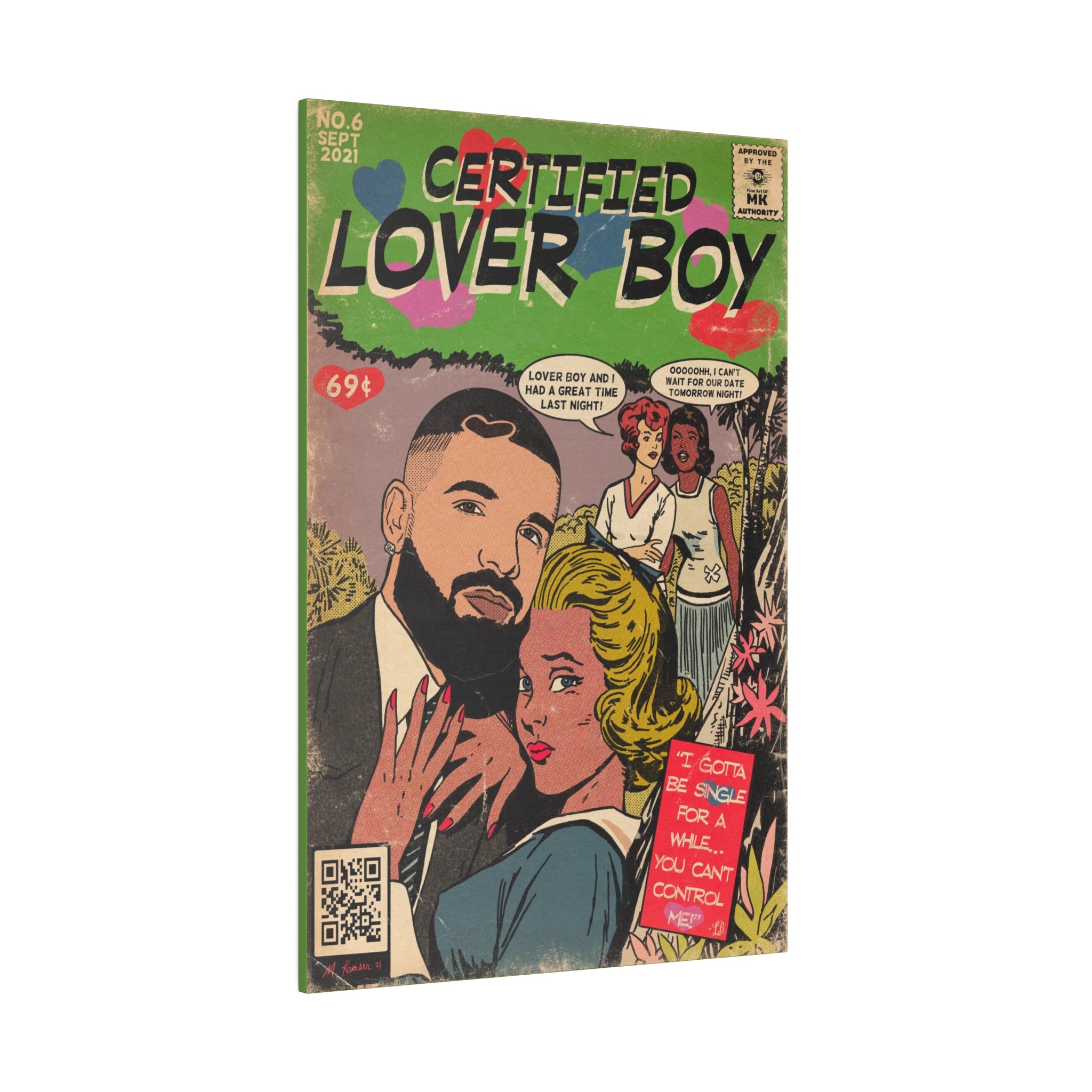 Certified Lover Boy - Matte Canvas, Stretched, 0.75"