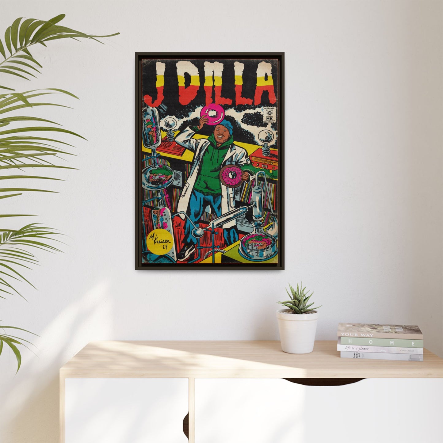 J Dilla - Comic Book Art - Gallery Canvas Wraps, Vertical Frame