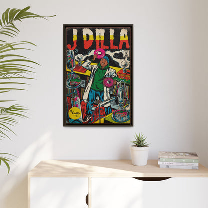 J Dilla - Comic Book Art - Gallery Canvas Wraps, Vertical Frame