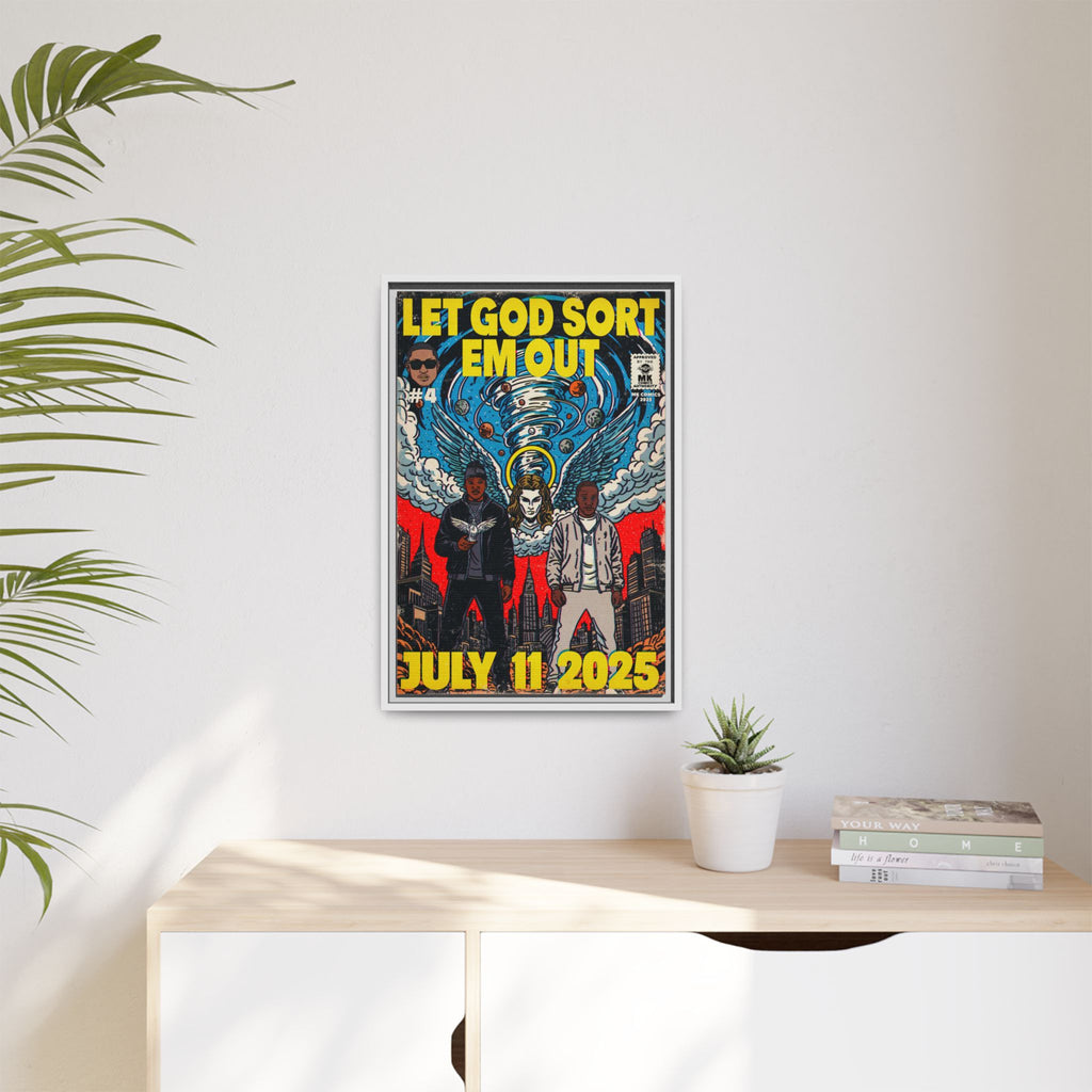 Let God Sort Em Out - Matte Canvas, Framed (Multi-color)