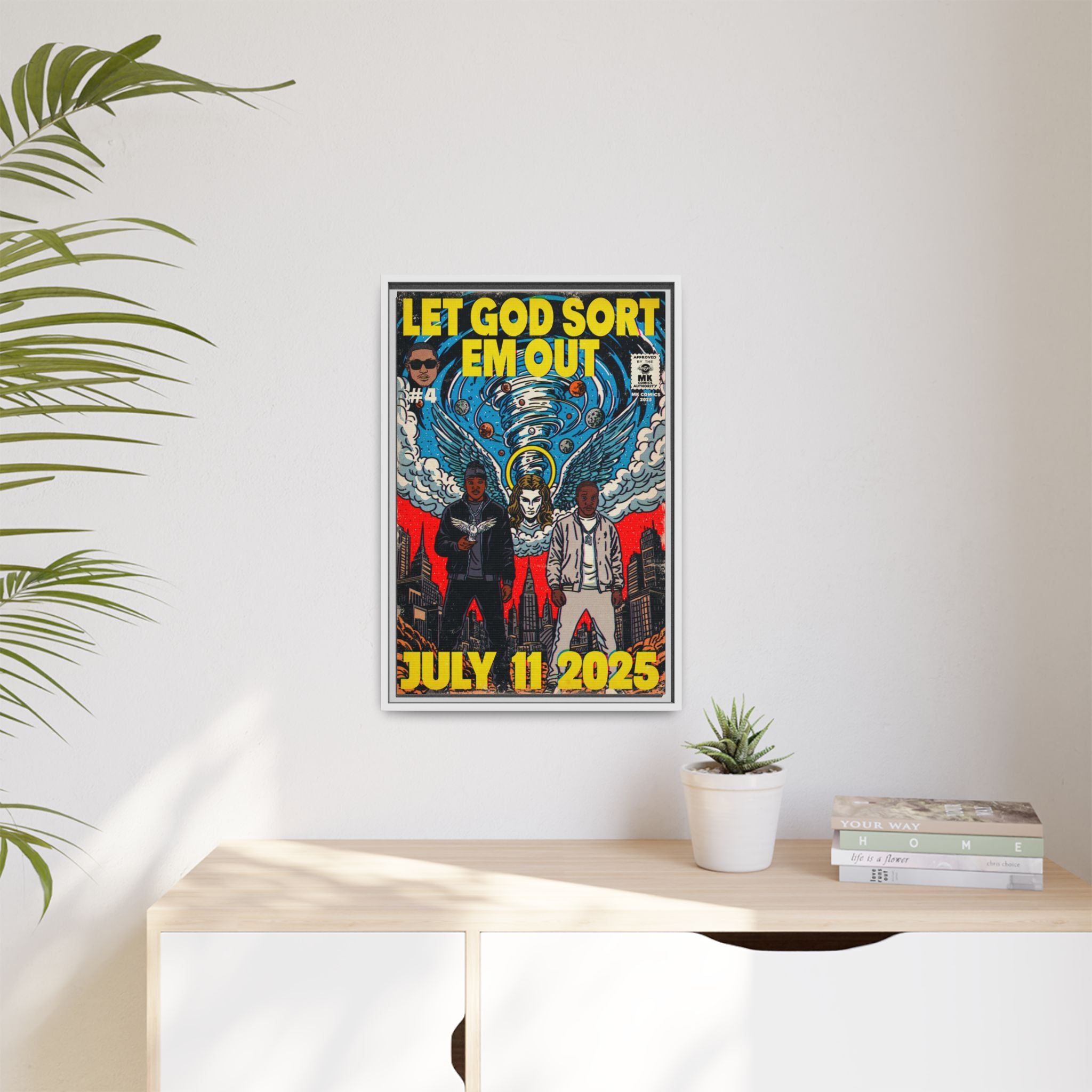 Let God Sort Em Out - Matte Canvas, Framed (Multi-color)