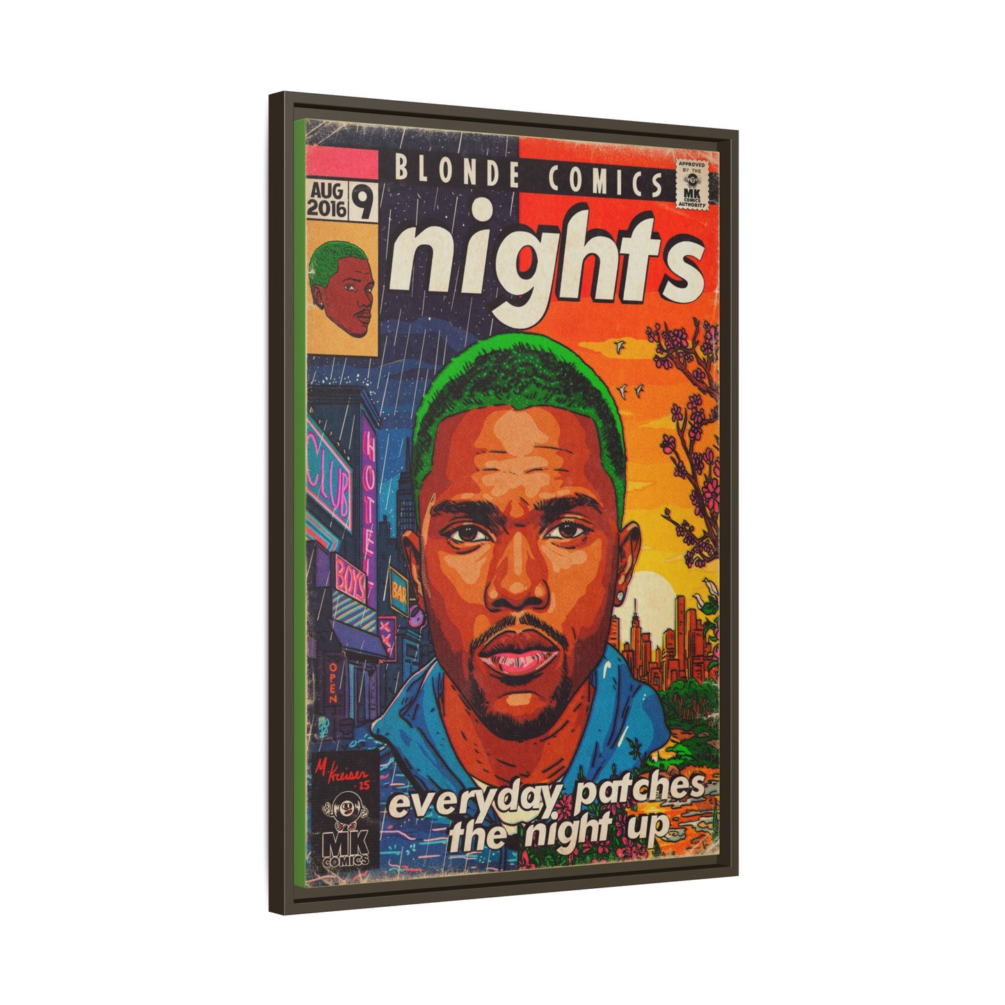 Frank Ocean -Nights - Matte Canvas, Framed (Multi-color)