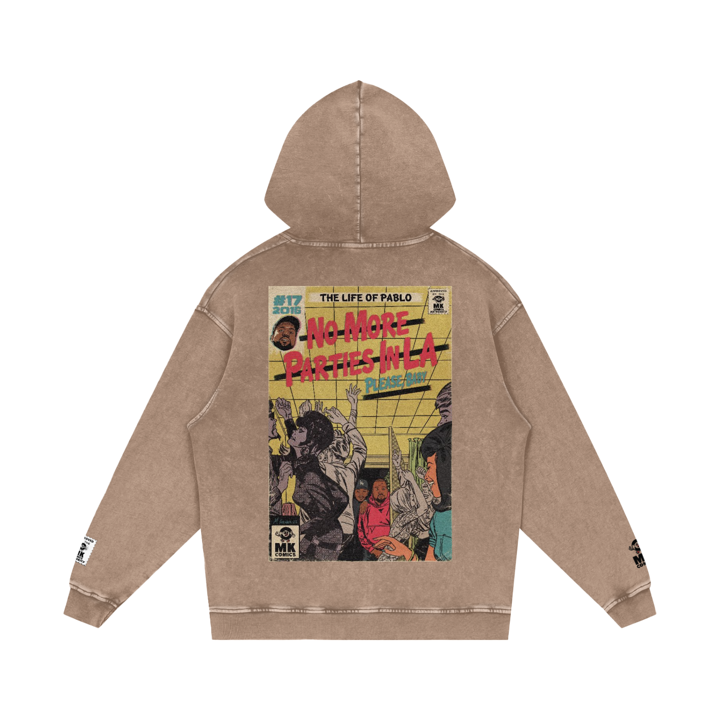 No More Parties in L.A - Snow Washed Loose Cotton Hoodie