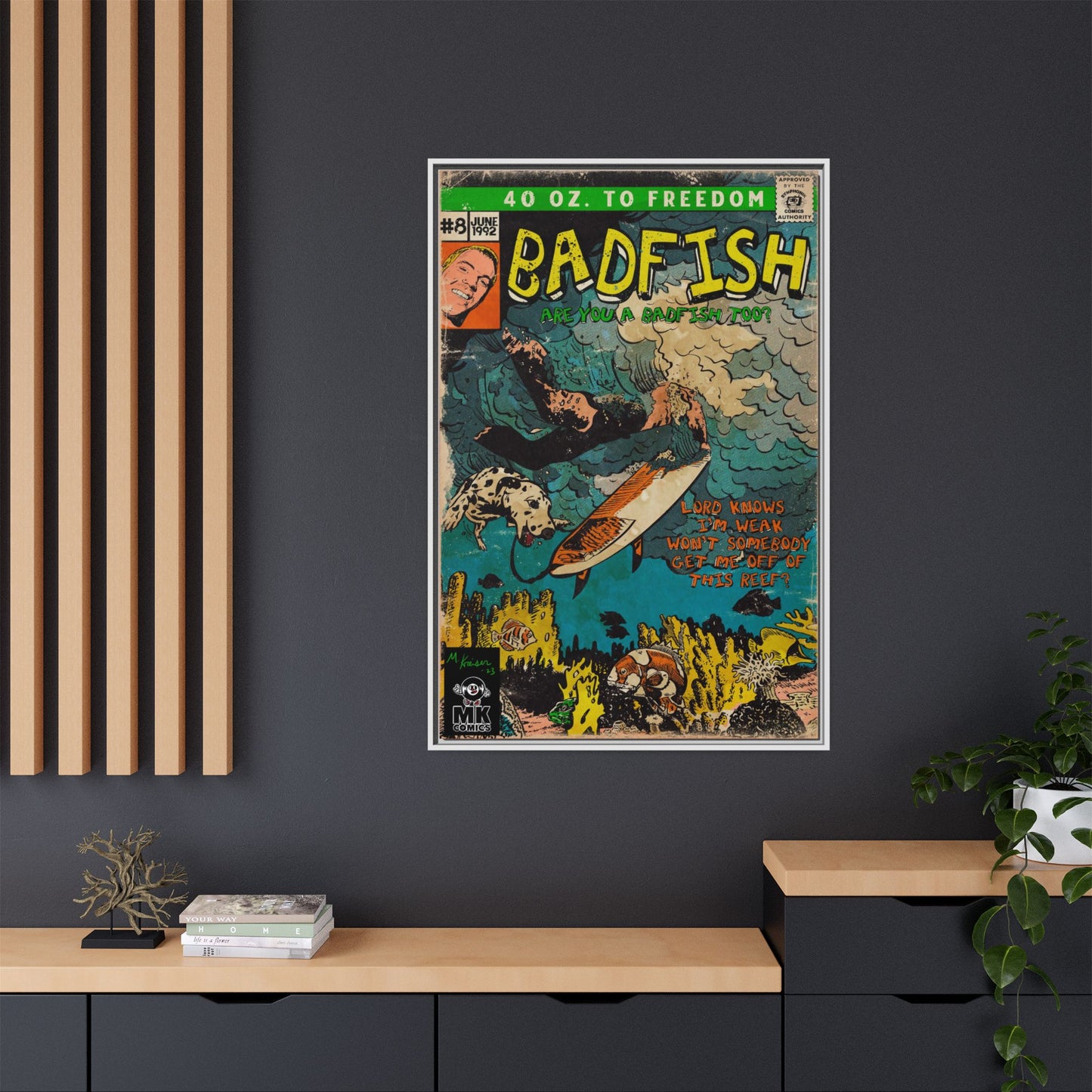 Badfish - Matte Canvas, Framed (Multi-color)