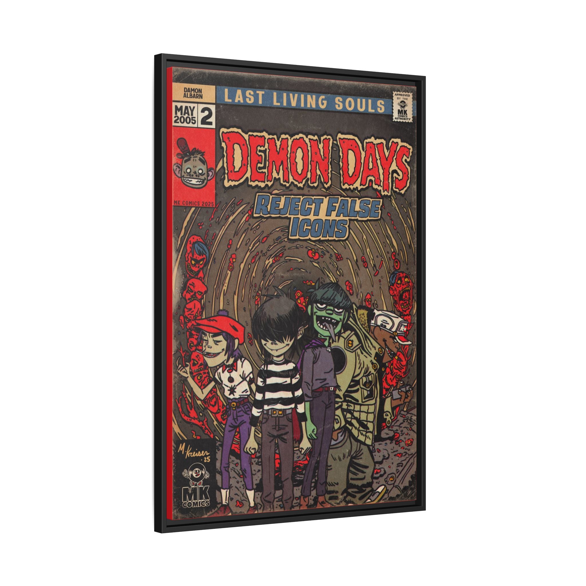 Demon Days - Matte Canvas, Framed (Multi-color)