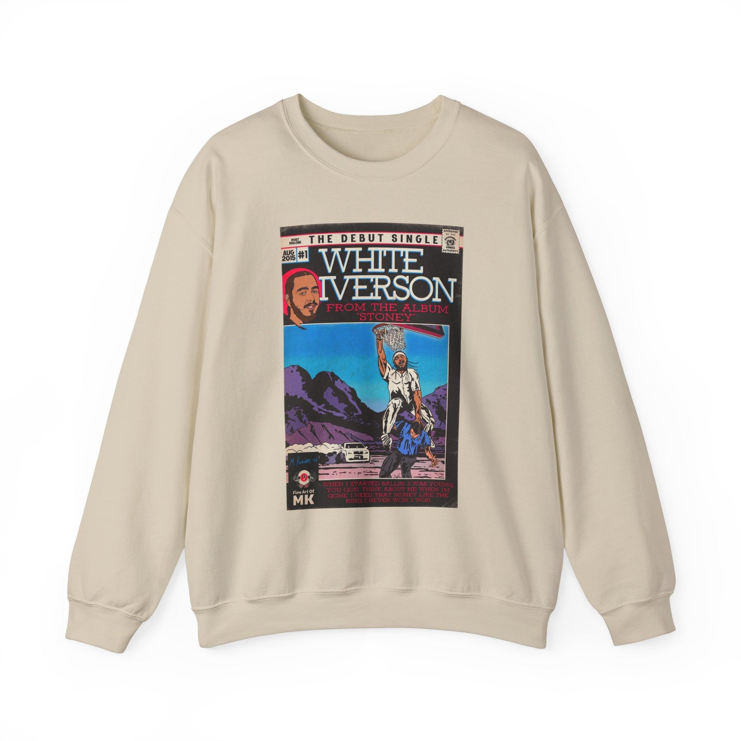 Post Malone - White Iverson -  Unisex Heavy Blend™ Crewneck Sweatshirt