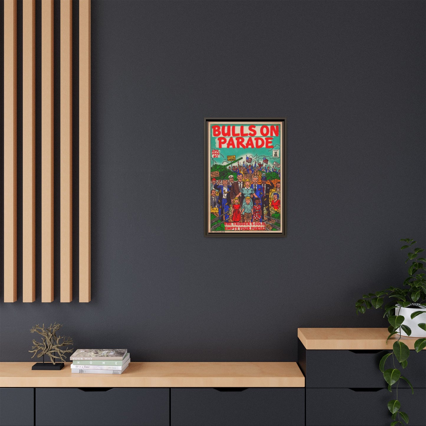 Bulls Parade -Matte Canvas, Framed (Multi-color)