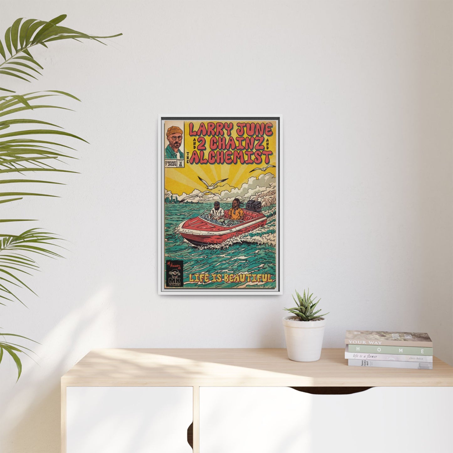 Life is Beautiful - Matte Canvas, Framed (Multi-color)