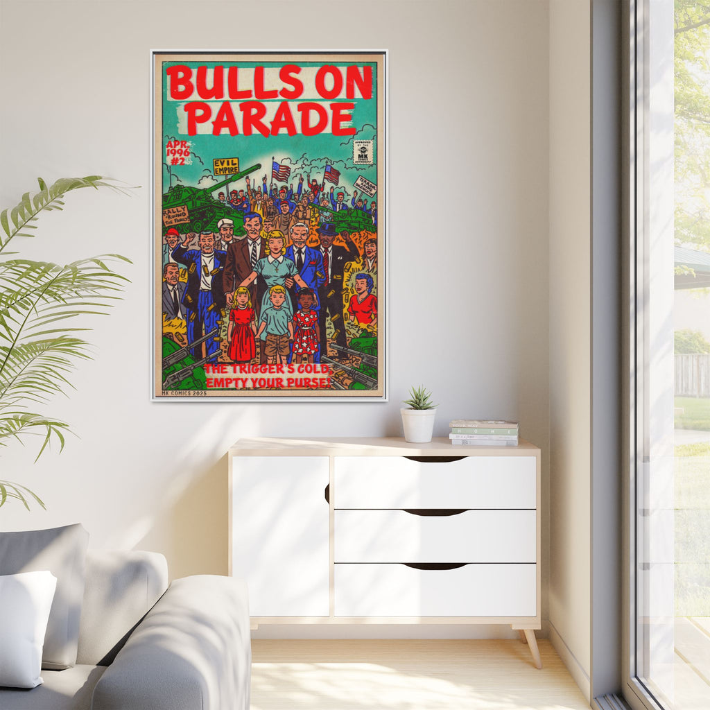 Bulls Parade -Matte Canvas, Framed (Multi-color)