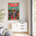 Bulls Parade -Matte Canvas, Framed (Multi-color)