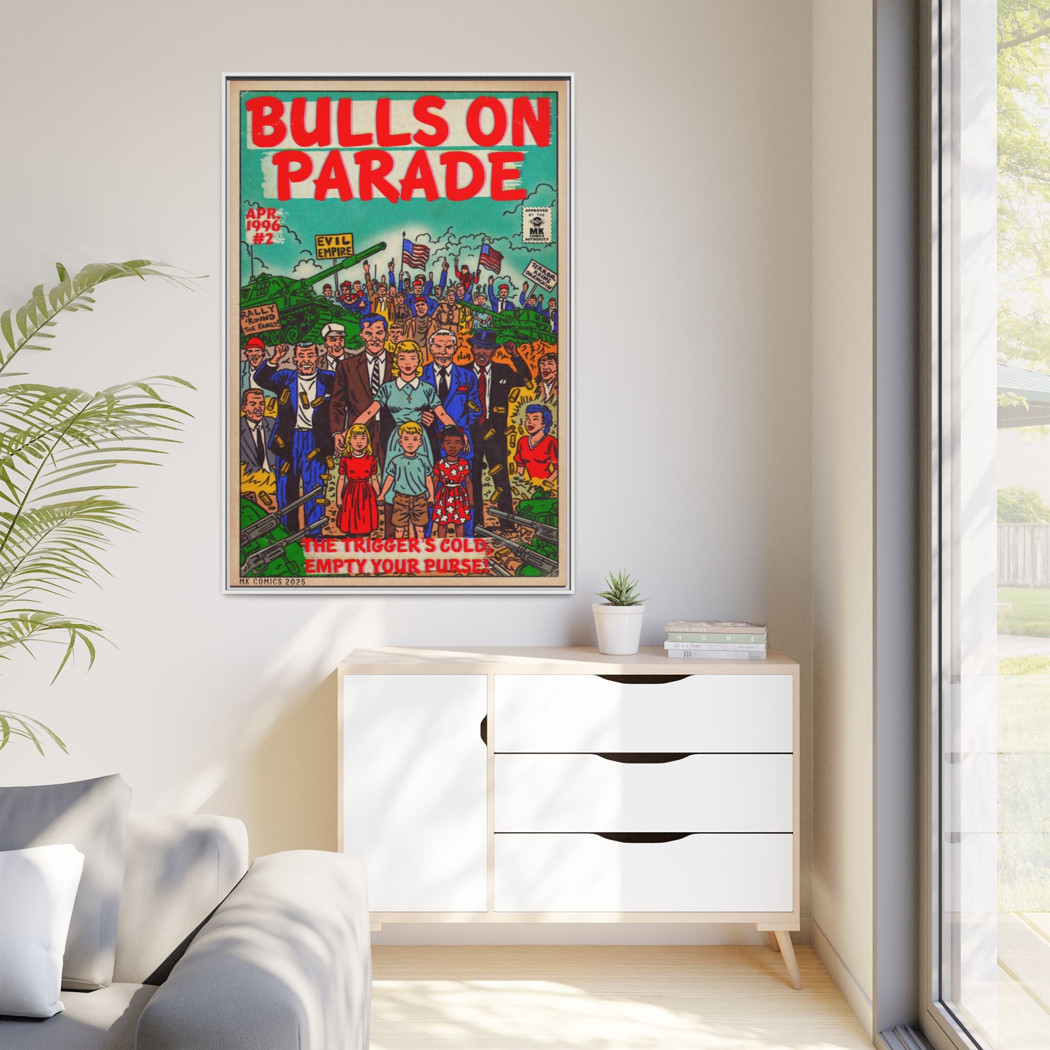 Bulls Parade -Matte Canvas, Framed (Multi-color)
