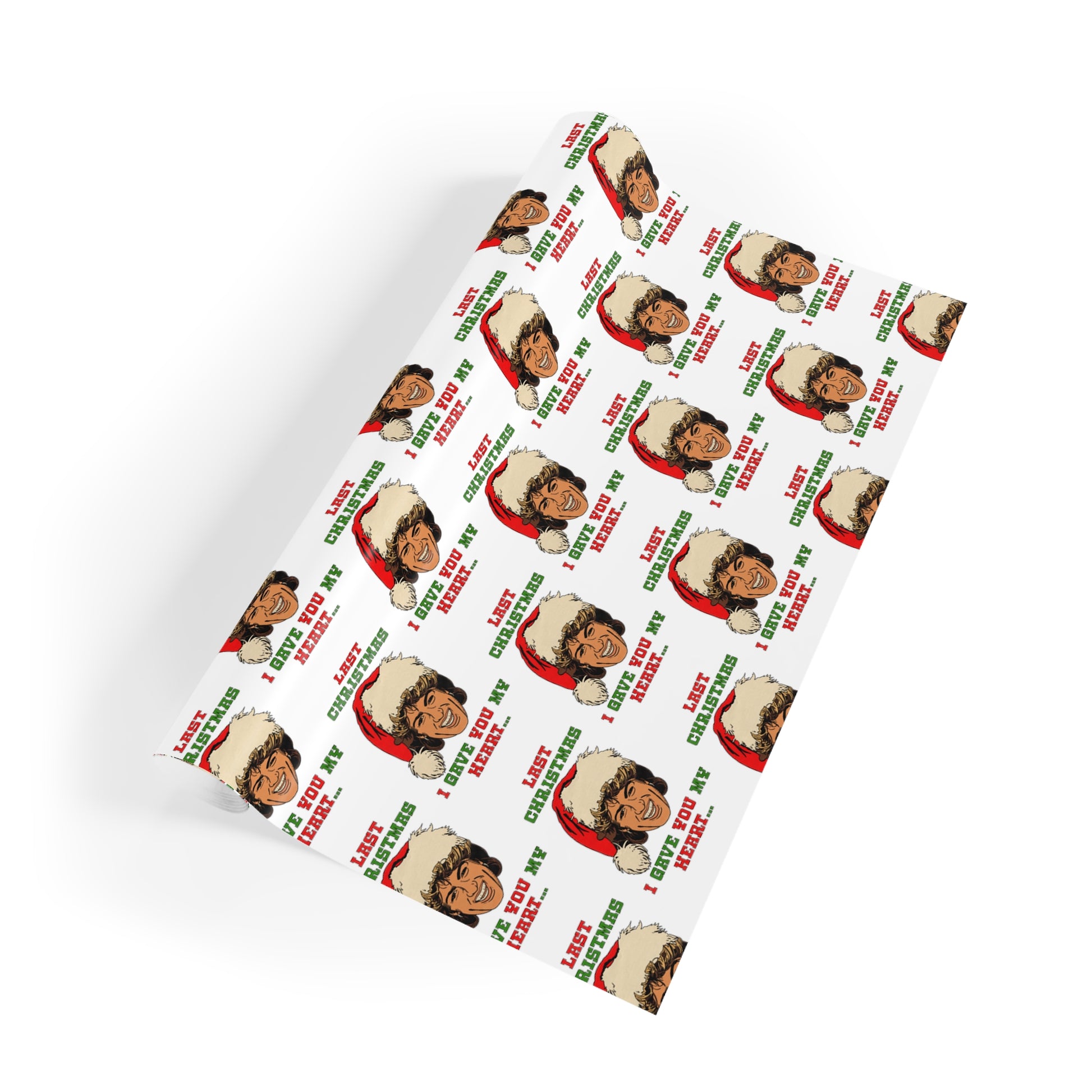 Merry Christmas on Black Gift Wrapping Paper Rolls, 1pc 