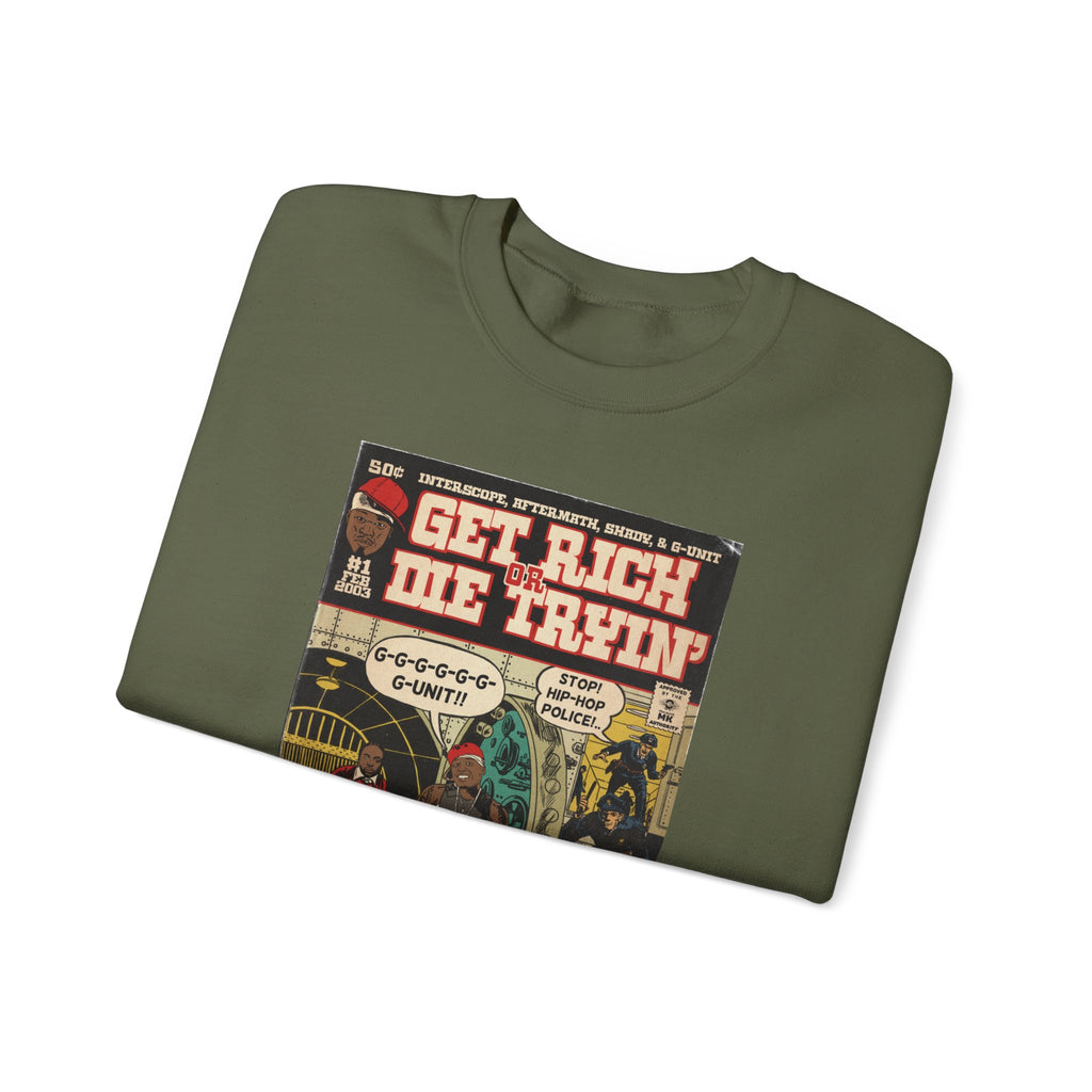 Get Rich Or Die Tryin - Comic Art - Unisex Heavy Blend™ Crewneck Sweatshirt