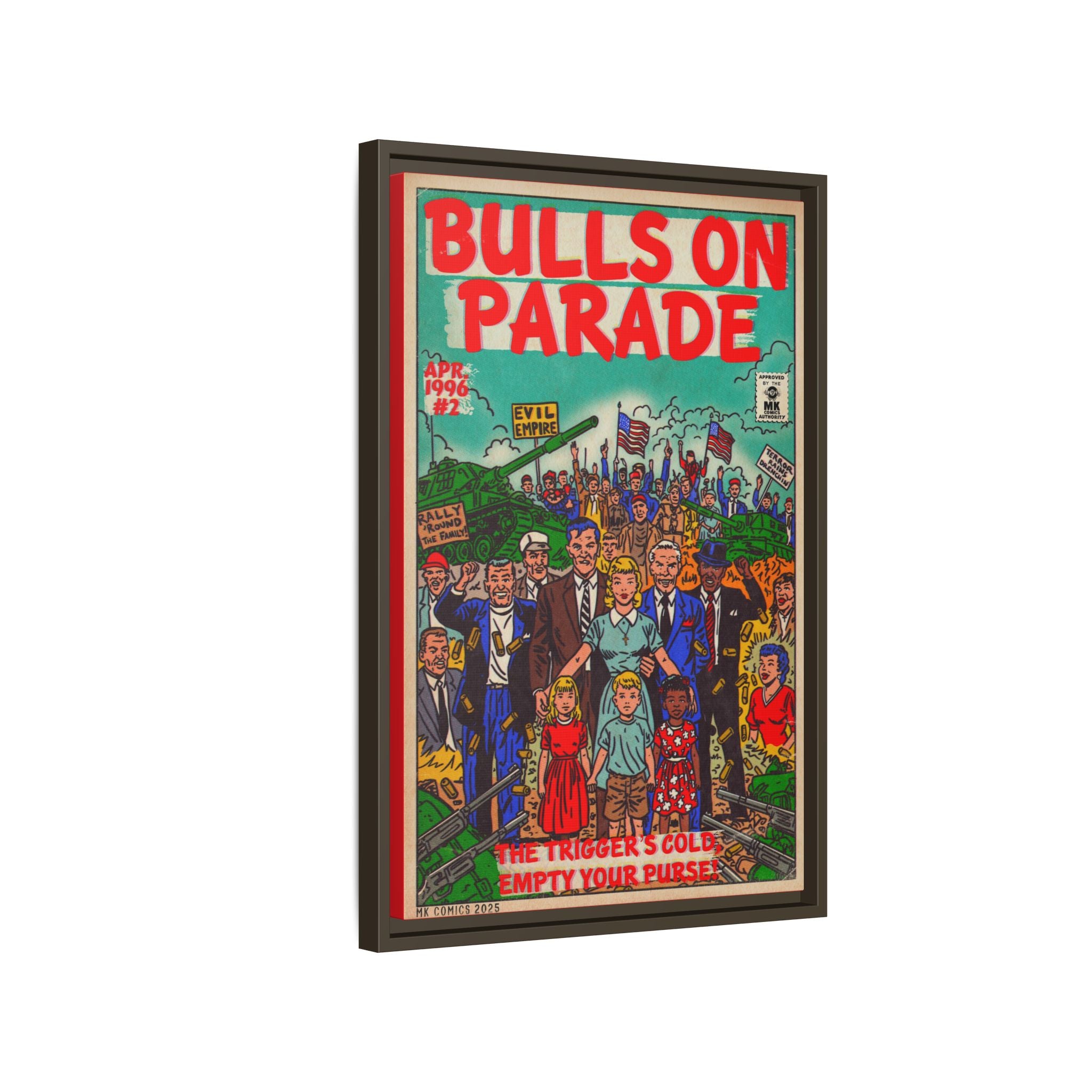 Bulls Parade -Matte Canvas, Framed (Multi-color)