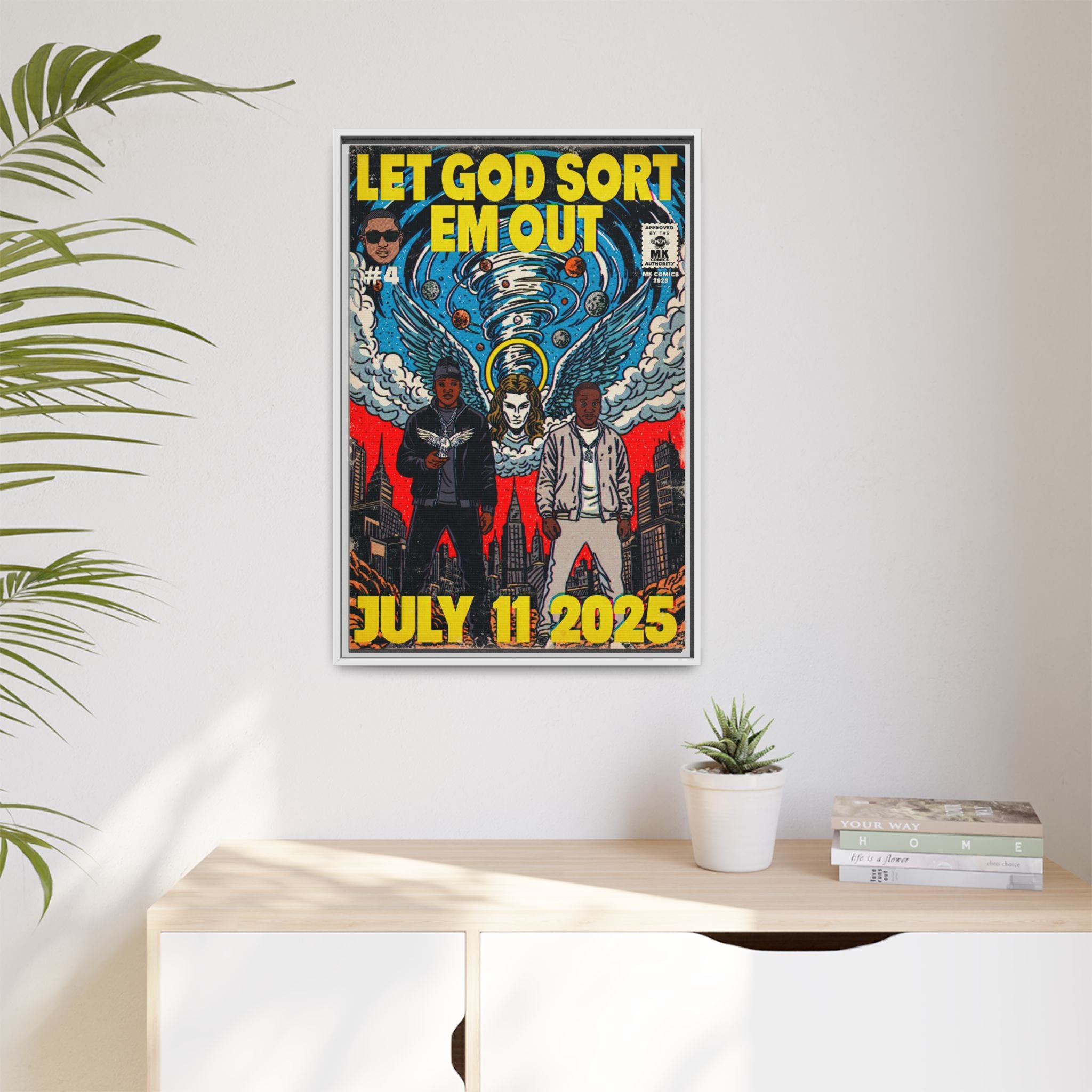 Let God Sort Em Out - Matte Canvas, Framed (Multi-color)