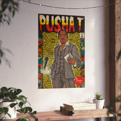 Pusha T - Comic Book Art - Matte Vertical Poster