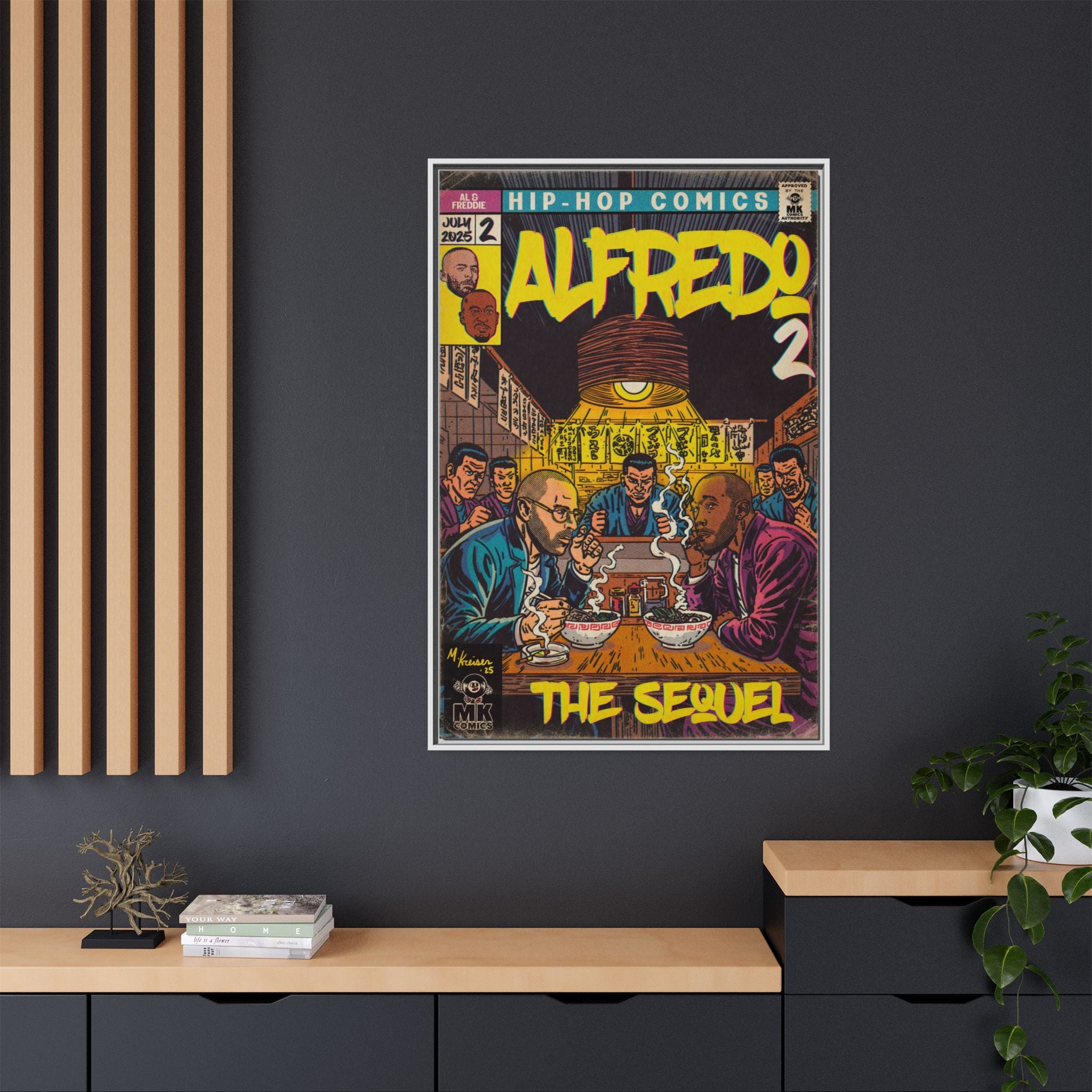 Alfredo 2 - Matte Canvas, Framed (Multi-color)